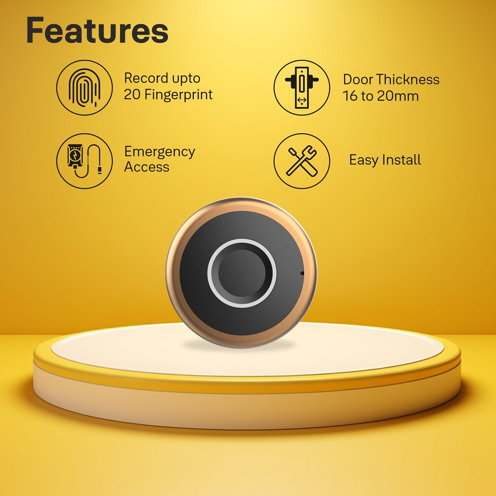 Yale YLDRPC Digital Smart Lock (LED Light & Sound Indicator, Rose Gold)_16