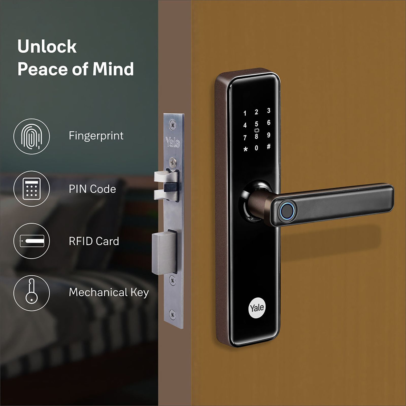 Yale YDME50NxT Digital Smart Lock (Strong Locking Bolts, Brown)_14
