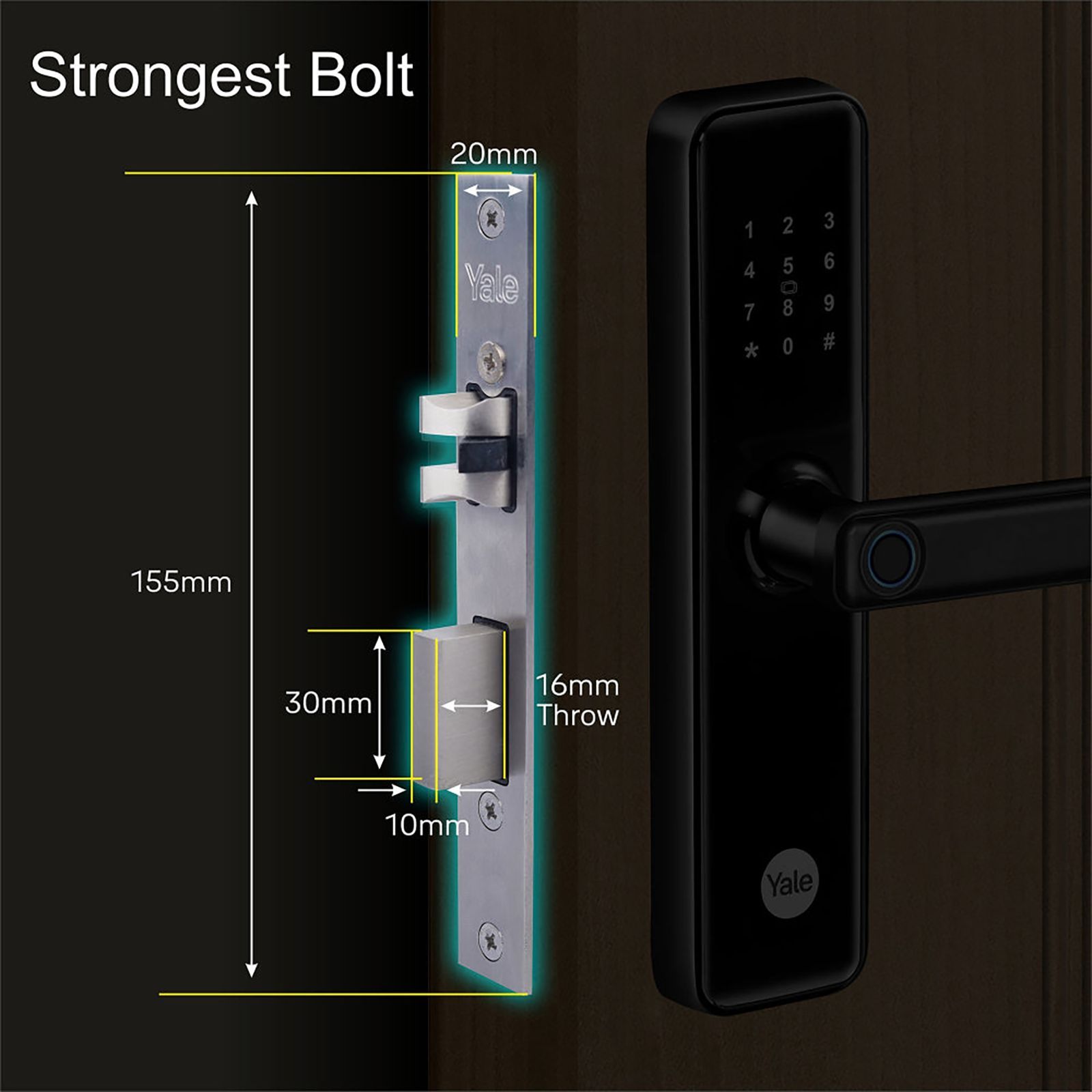 Yale YDME50NxT Digital Smart Lock (Strong Locking Bolts, Brown)_15
