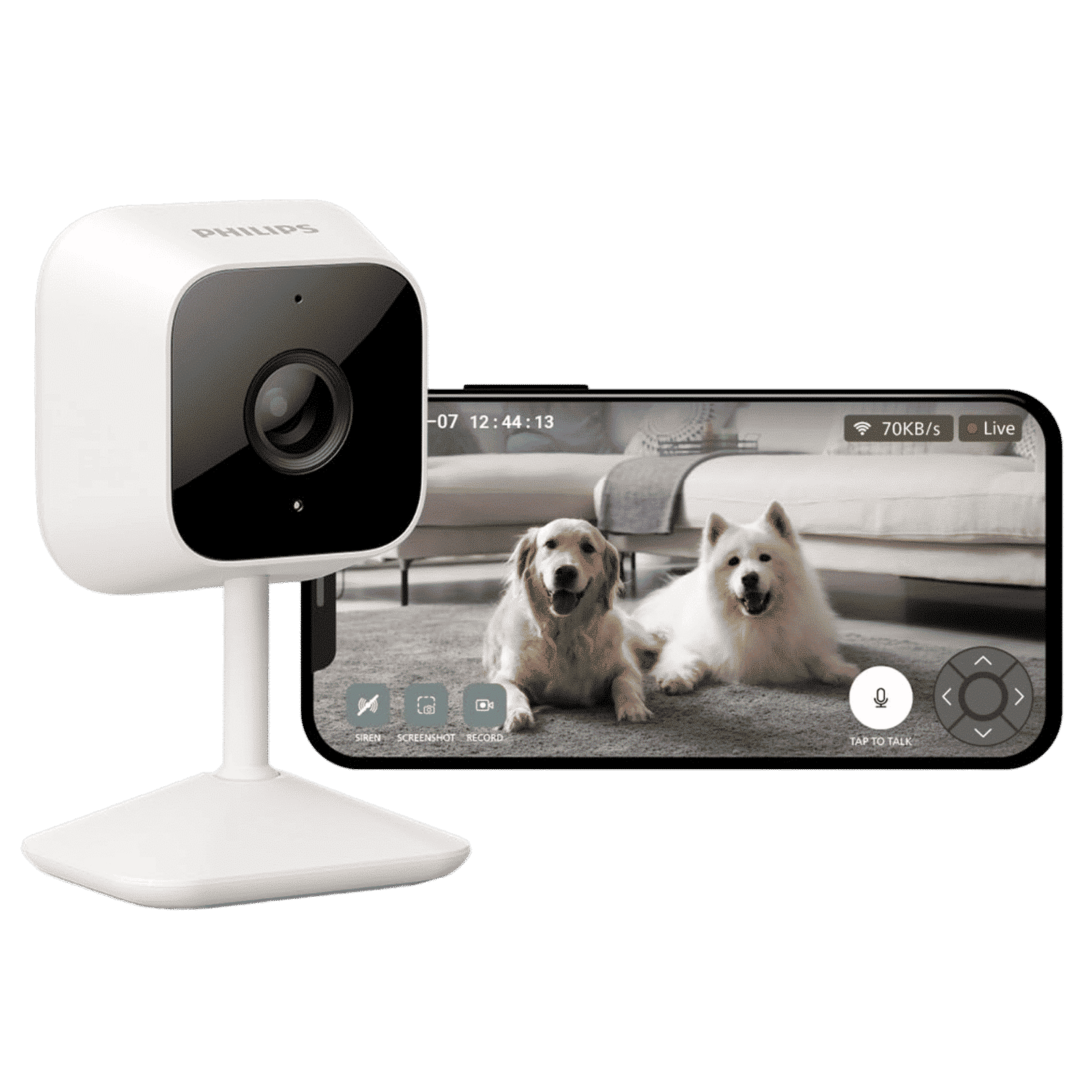 PHILIPS 1000 Series Wifi Fixed 3D CCTV Security Camera (Night Vision, HSP1000, White)_4