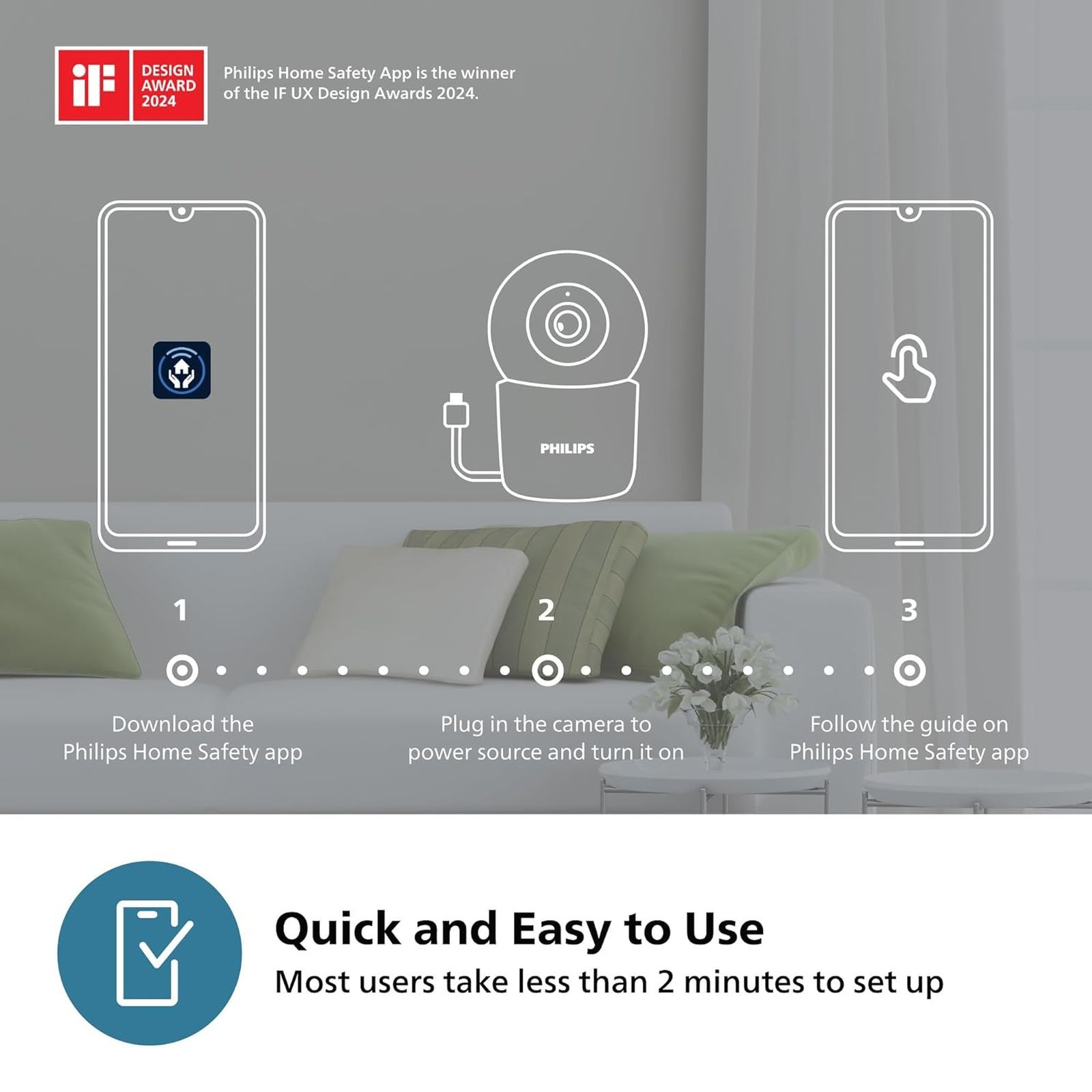 PHILIPS 3000 Series 360 Degree WiFi CCTV Security Camera (Pan Tilt Zoom, White) PHILIPS 3000 Series 360 Degree WiFi CCTV Security Camera (Pan Tilt Zoom, White)_4