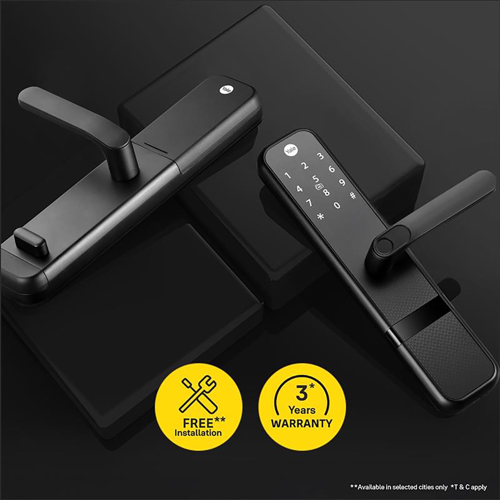 Yale Zuri Digital Lock (Fingerprint, PIN, RFID & Manual Key Access, YZuri/BL, Black)_13