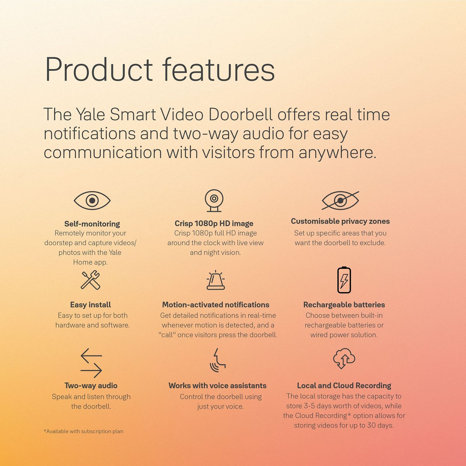 Yale Door Bell (1080p Full HD Image, SV-VDB-1A-W, Black)_17