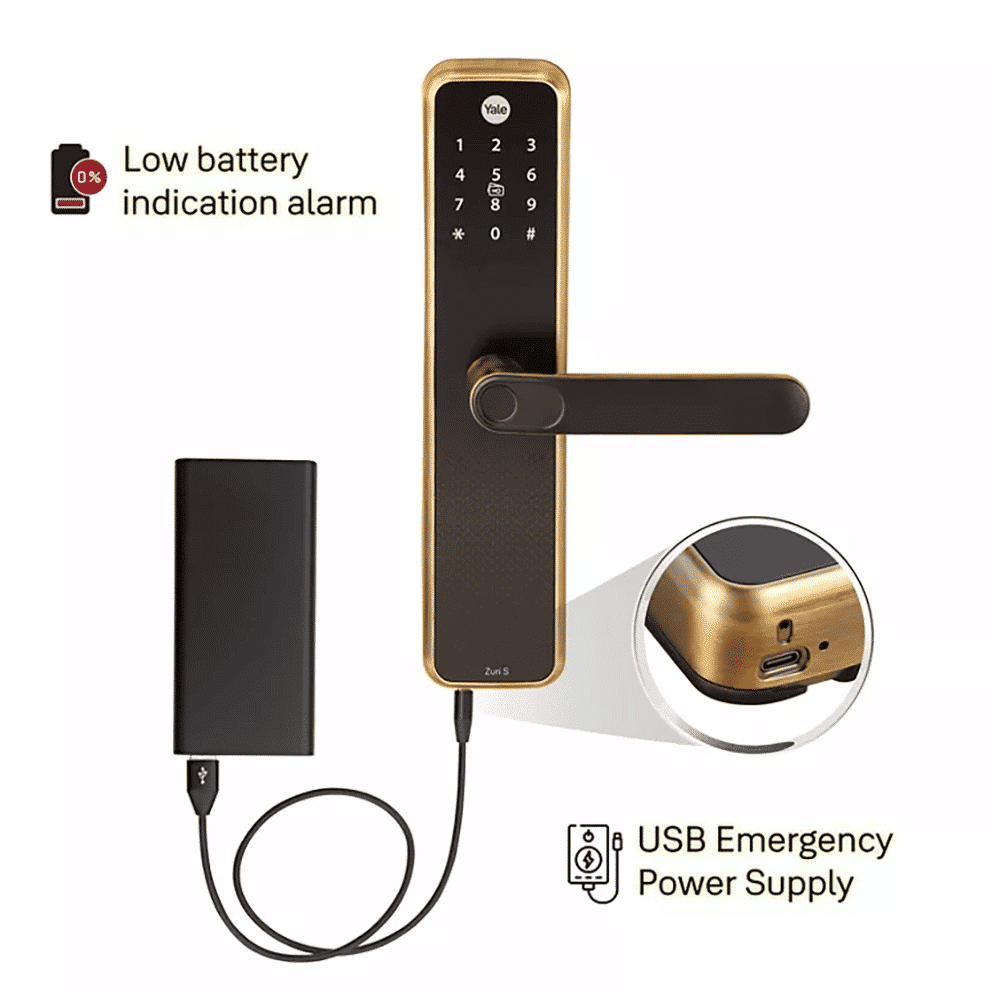 Yale Zuri S Digital Lock (Fingerprint, PIN, RFID & Manual Key Access, Antique Bronze) Yale Zuri S Digital Lock (Fingerprint, PIN, RFID & Manual Key Access, Antique Bronze)_6