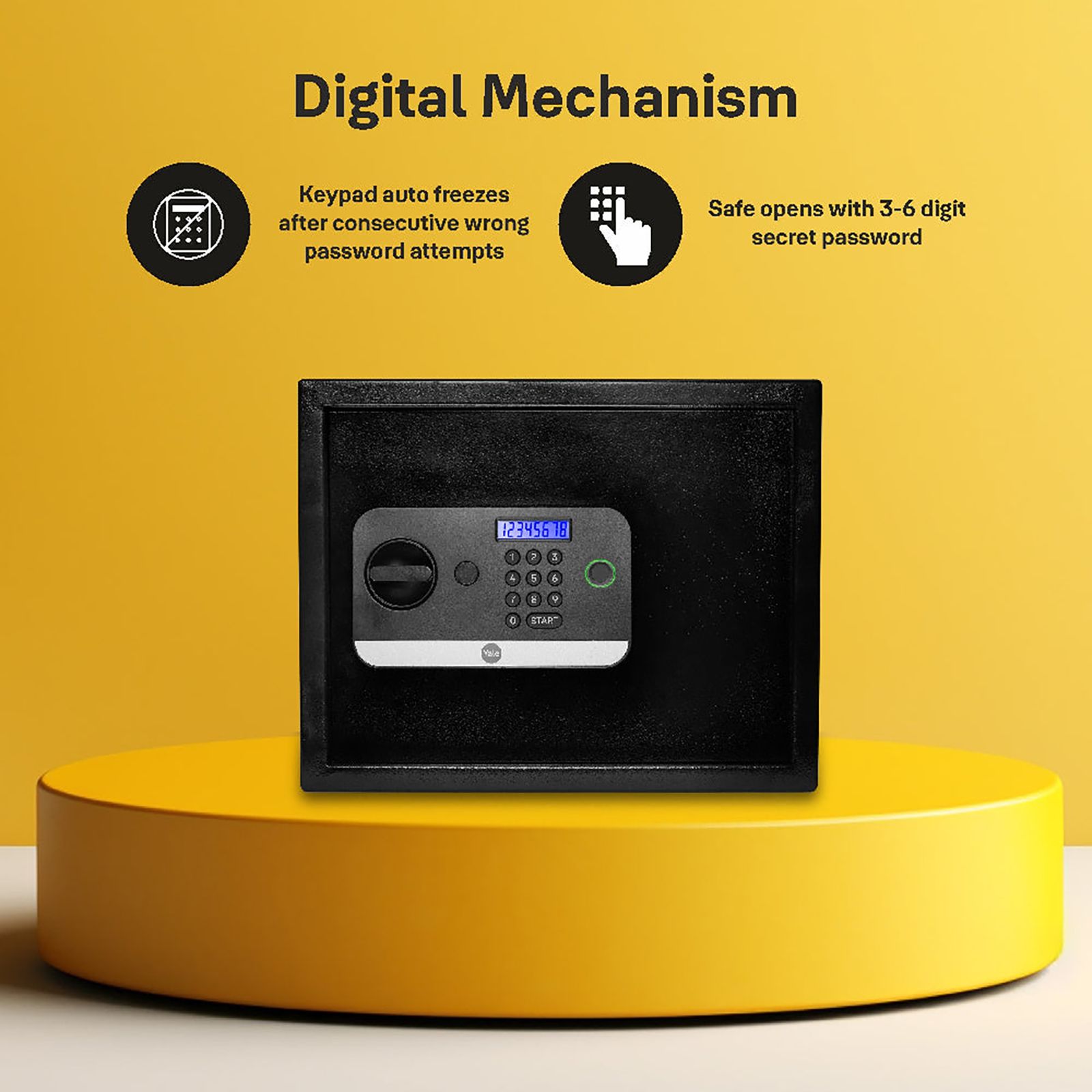 Yale Stellar 300 27 Litres Biometric Safety Locker (1 Shelf, Stellar 300/DB2, Black)_16