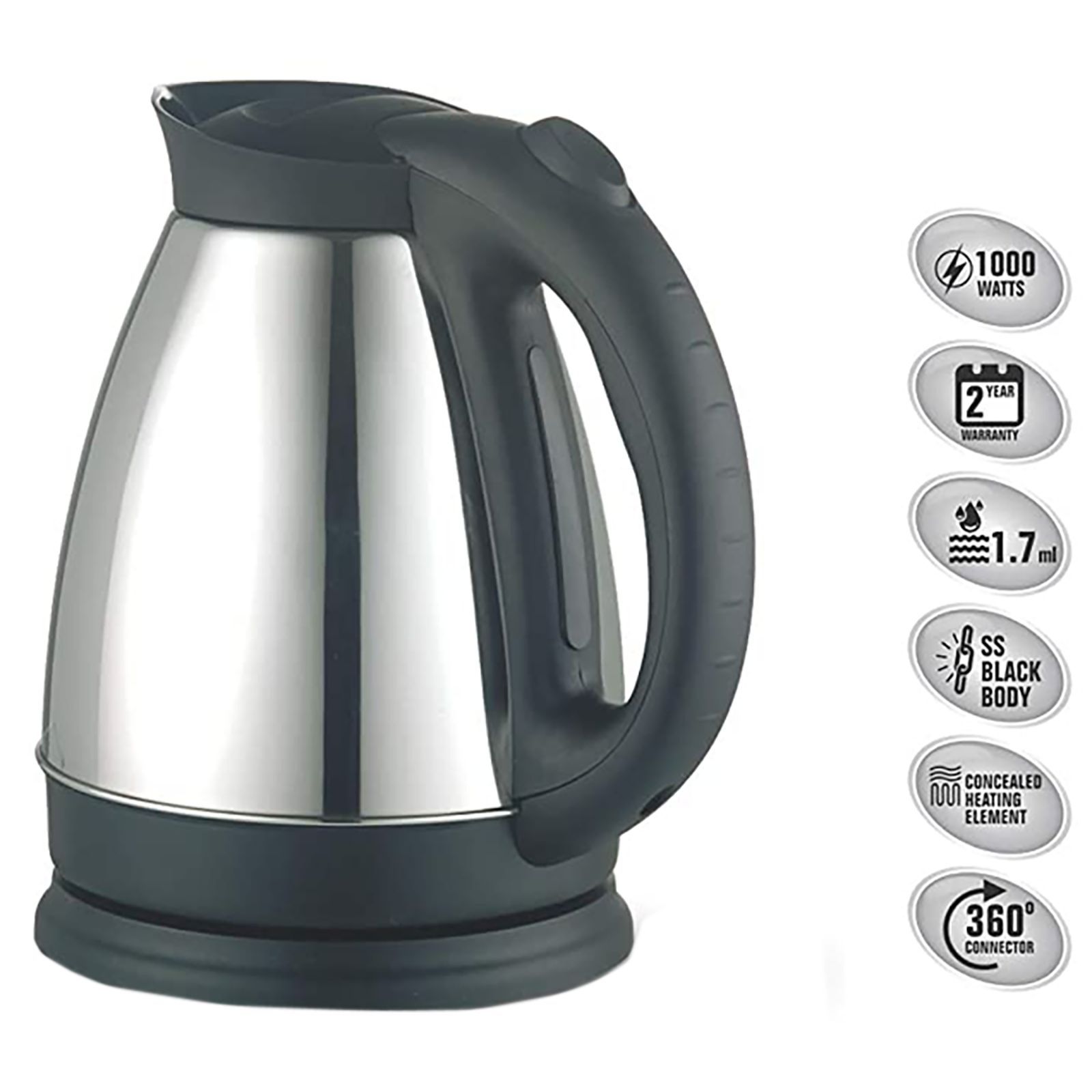 BAJAJ Majesty 2000 Watt 1.7 Litre Electric Kettle with Auto Shut Off Function (Black)_7