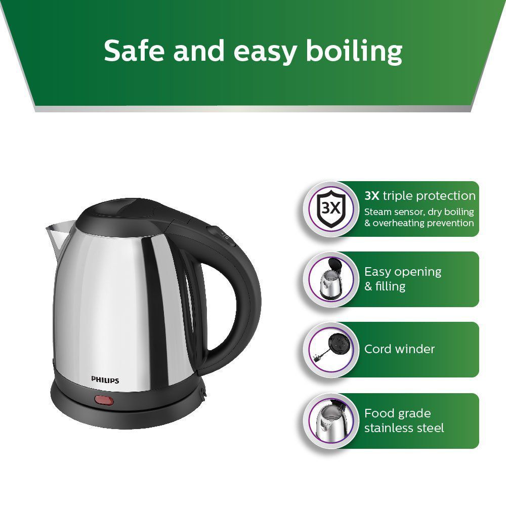 PHILIPS Daily collection 1800 Watt 1.2 Litre Electric Kettle with 360 Degree Cordless Base (Metallic silver)_11