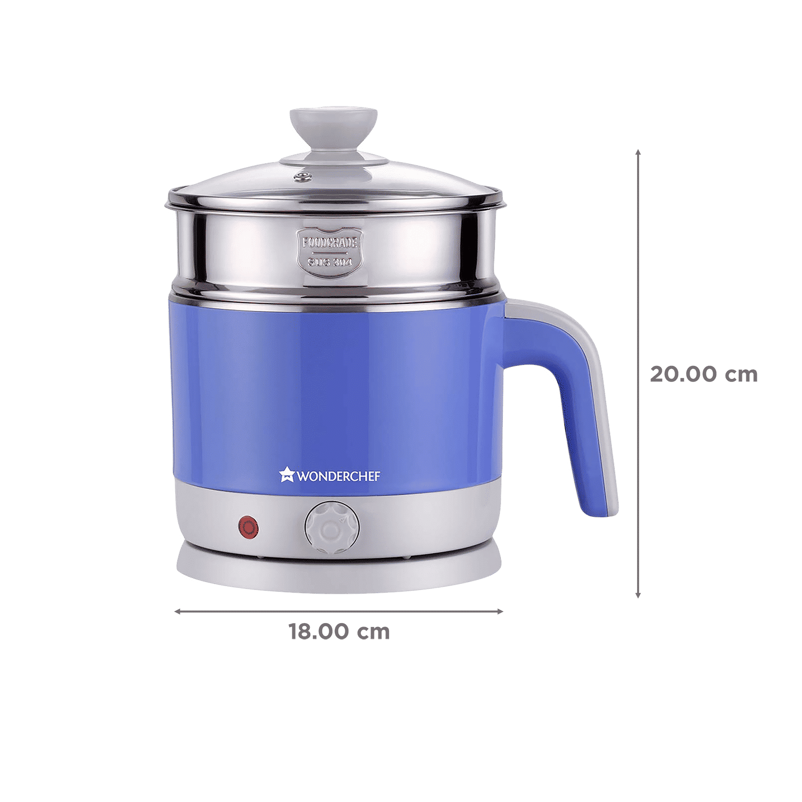 WONDERCHEF Luxe 1000 Watt 1.2 Litre Electric Kettle with Cool Touch Plastic Exterior (Blue)_2