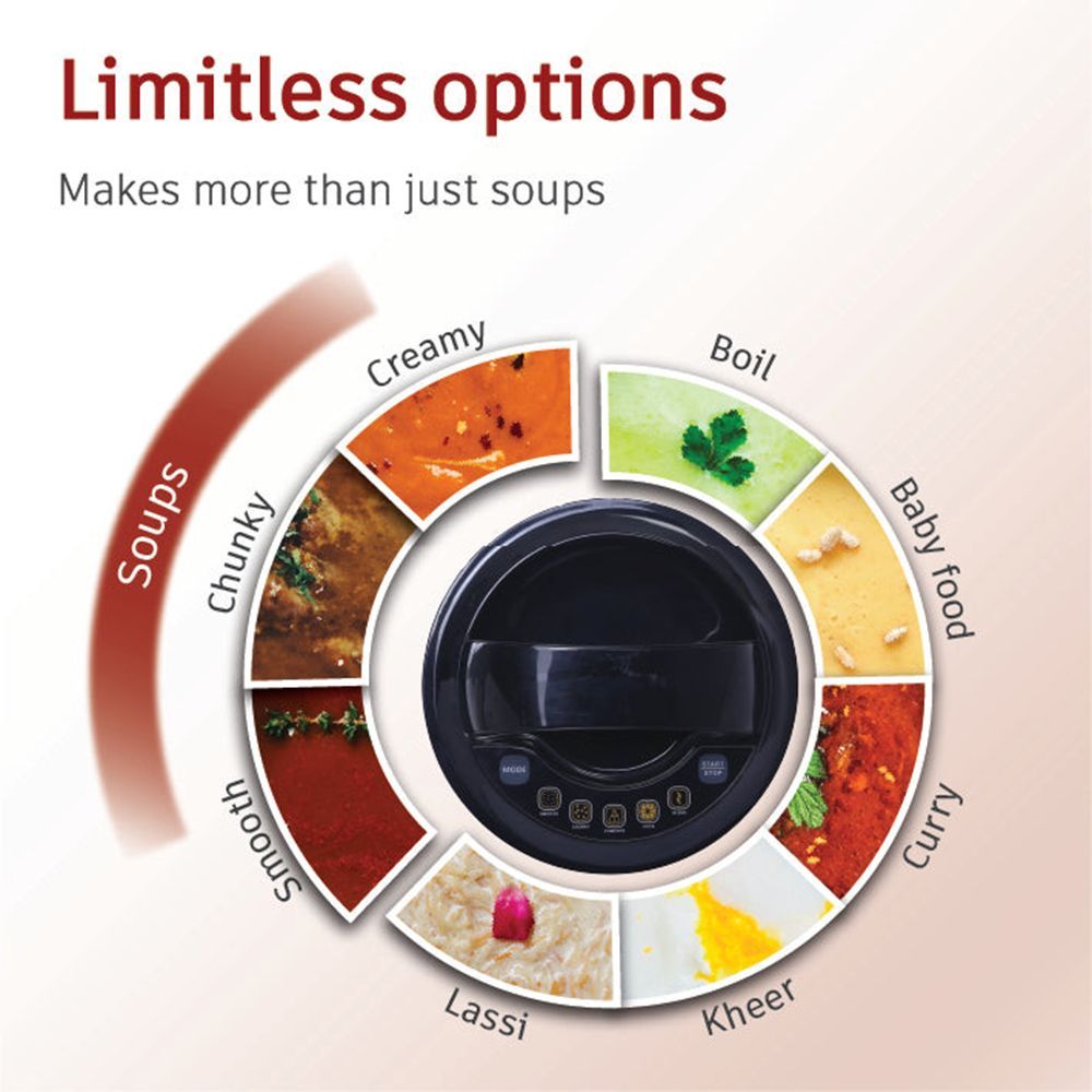 WONDERCHEF 800 Watt 1.6 Litre Soup Maker with Touch Control Panel (Steel/White)_7