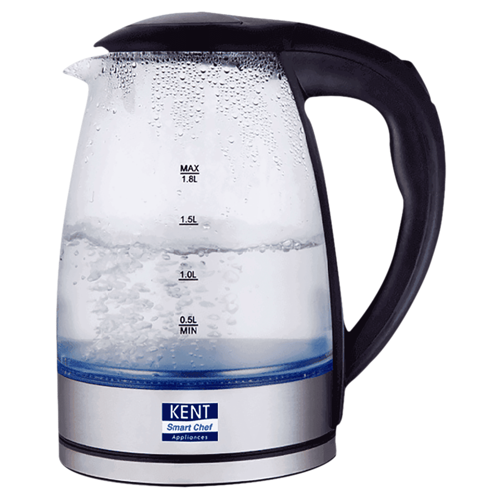 KENT Elegant 2000 Watt 1.8 Litre Electric Kettle with 360 Degree Rotation Base (Transparent)_1