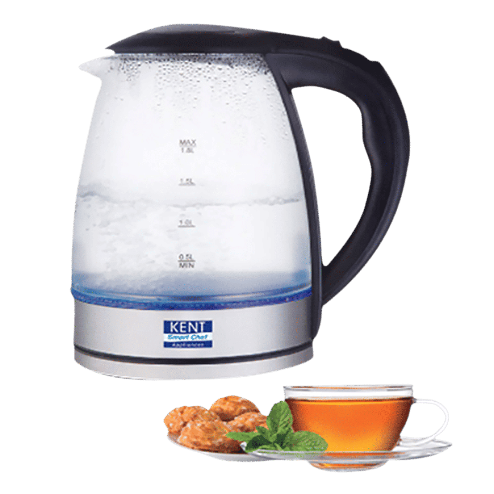 KENT Elegant 2000 Watt 1.8 Litre Electric Kettle with 360 Degree Rotation Base (Transparent)_8