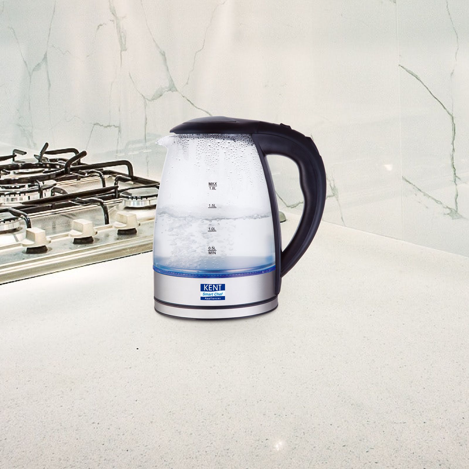 KENT Elegant 2000 Watt 1.8 Litre Electric Kettle with 360 Degree Rotation Base (Transparent)_14