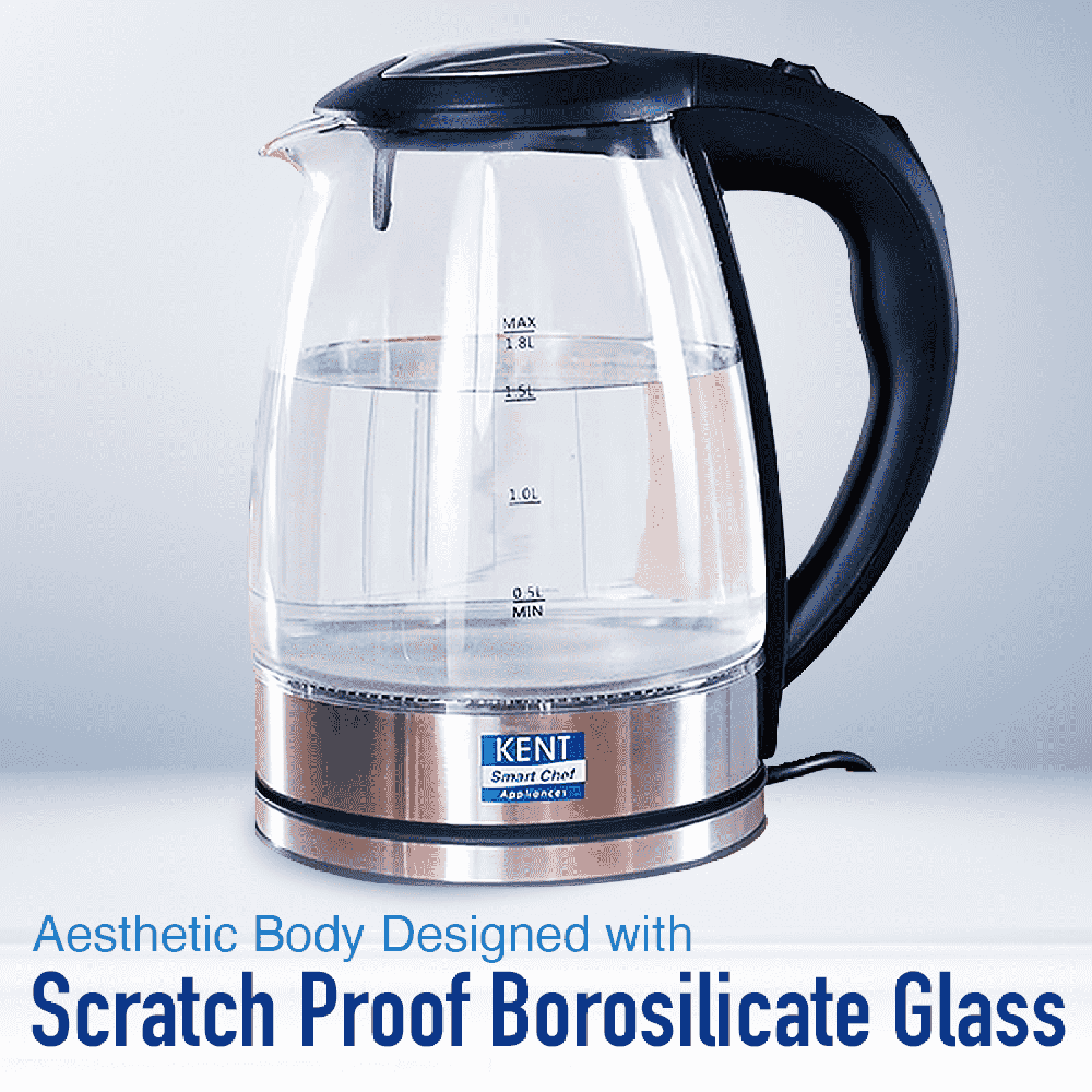 KENT Elegant 2000 Watt 1.8 Litre Electric Kettle with 360 Degree Rotation Base (Transparent)_18