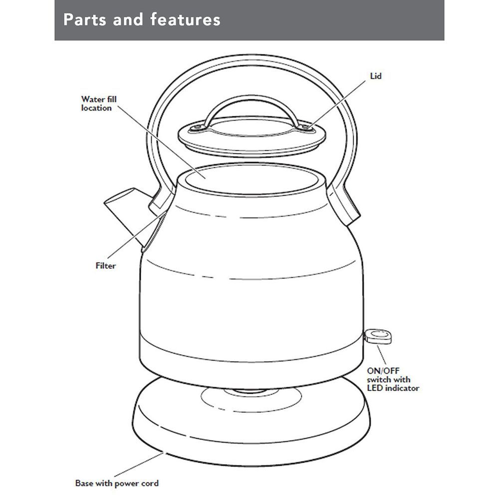 KitchenAid Stella 2200 Watt 1.2 Litre Electric Kettle with LED Indicator Light with On/Off Switch (Empire Red)_7