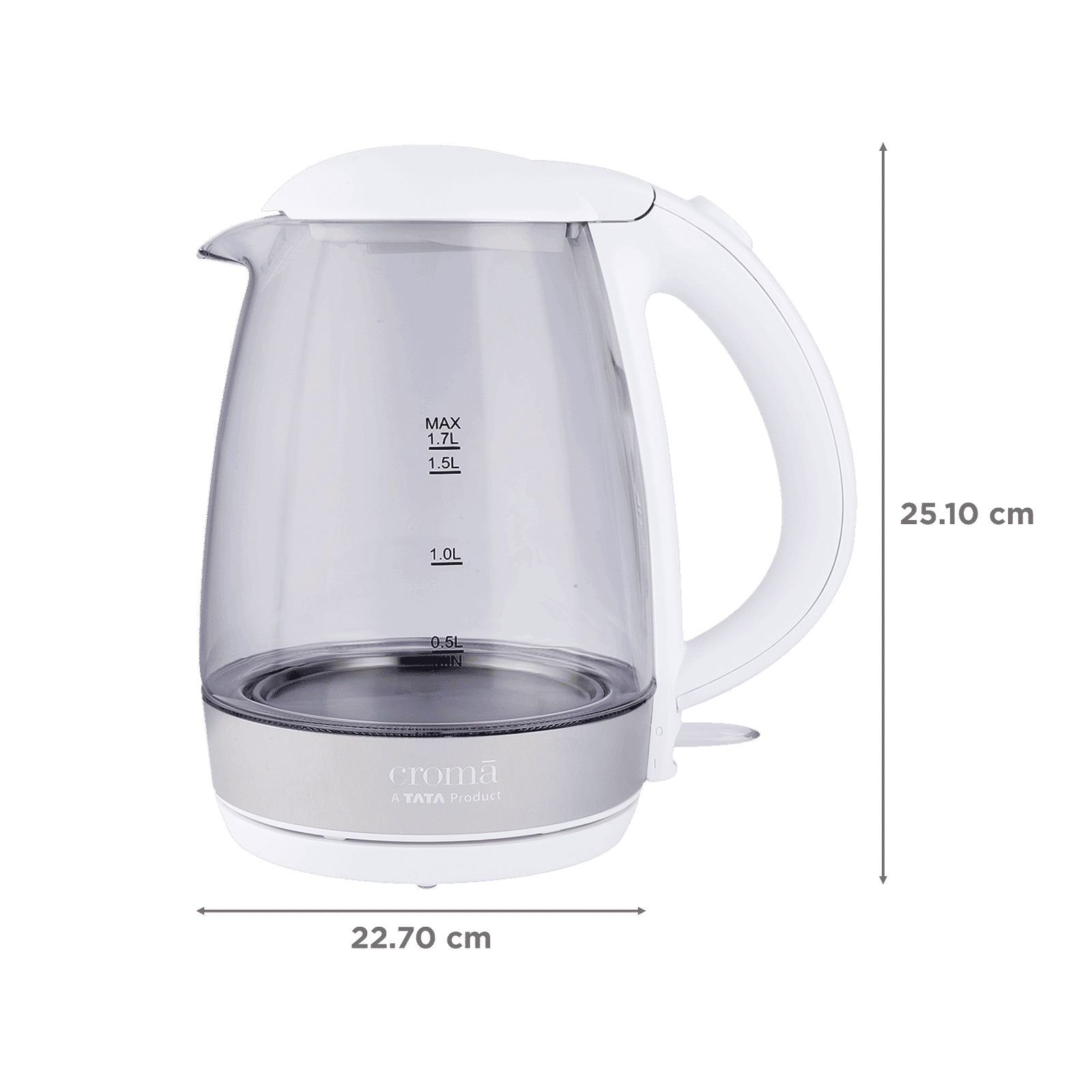 Croma 2200 Watt 1.7 Litre Electric Kettle with 360 Degree Swivel Base (White)_2