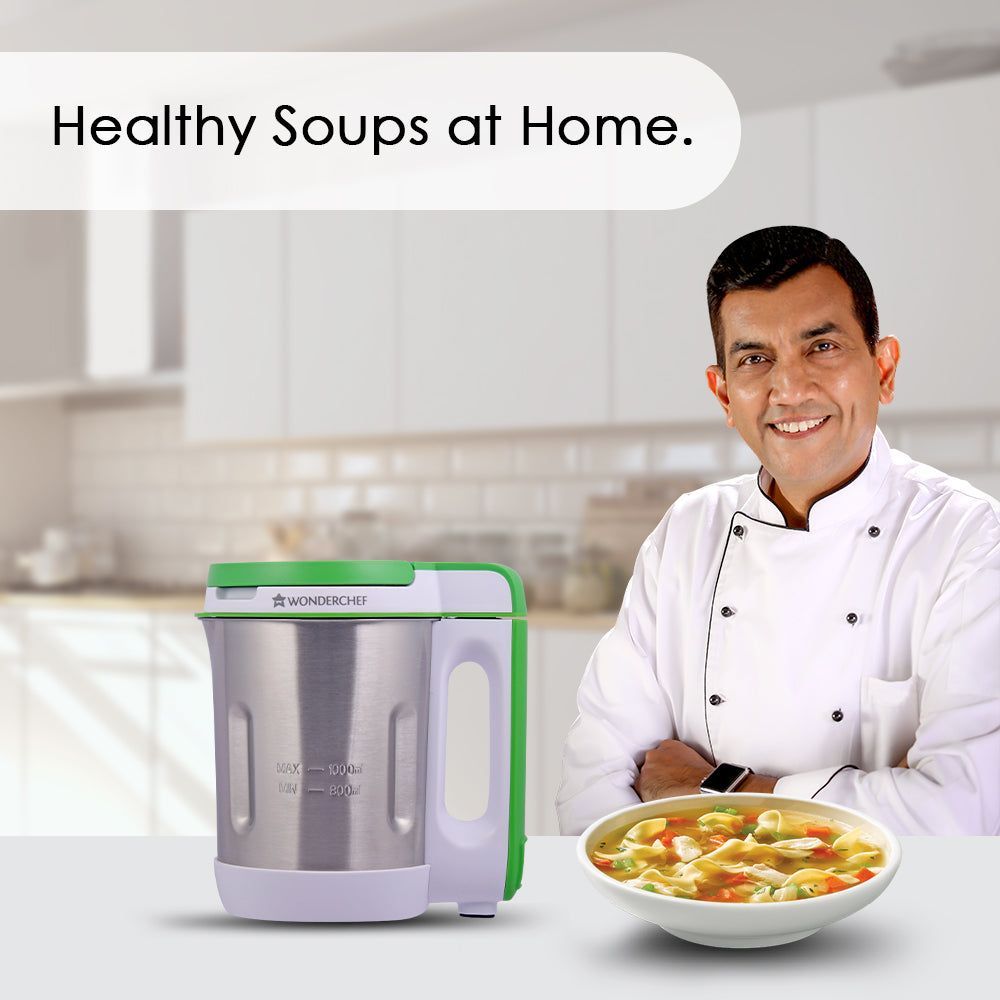 WONDERCHEF 800 Watt 1 Litre Soup Maker with Touch Control Panel (Green/Silver)_7