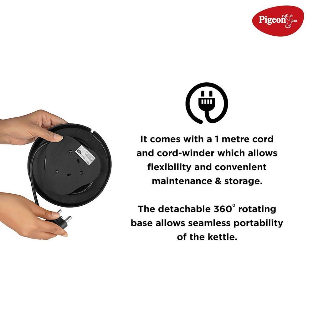 Pigeon 1300 Watt 1.5 Litre Electric Kettle with Auto Shut Off (Silver)_7