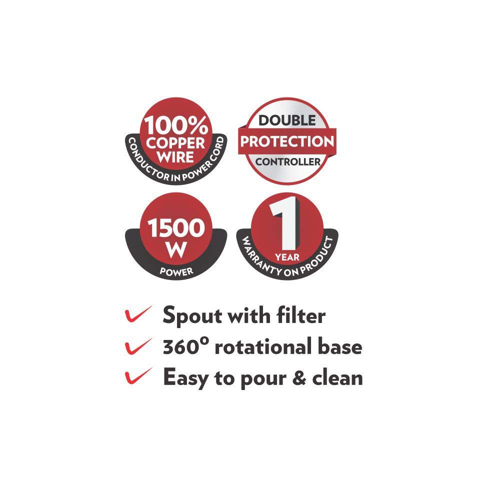 BOROSIL Rio 1200 Watt 1.5 Litre Electric Kettle with 360 Degree Rotation Base (Steel)_10