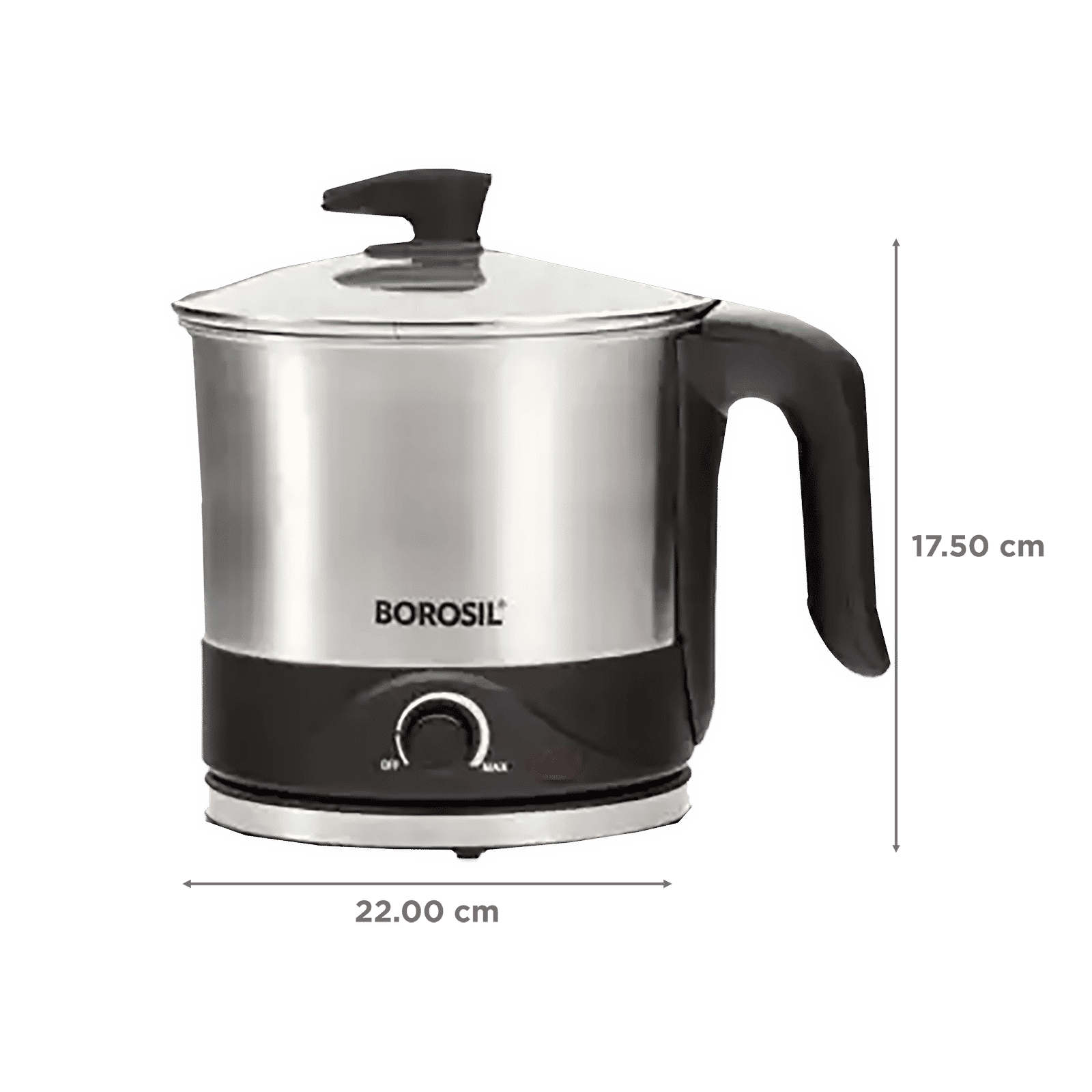 BOROSIL Omni 600 Watt 1.5 Litre Electric Kettle with 360 Degree Rotation Base (Silver)_2