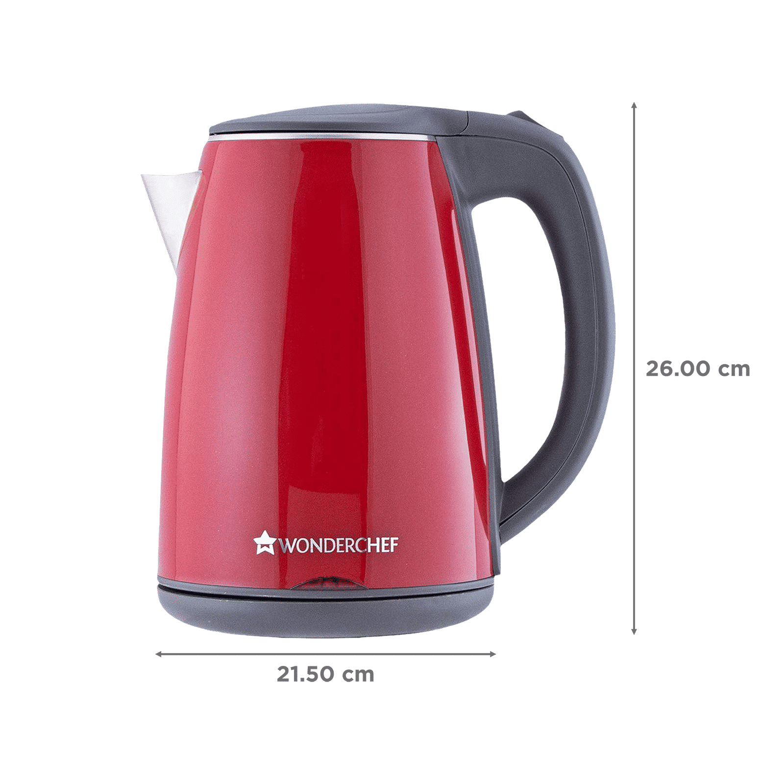 WONDERCHEF Crimson Edge 1500 Watt 1.2 Litre Electric Kettle with Auto Shut Off (Red)_2