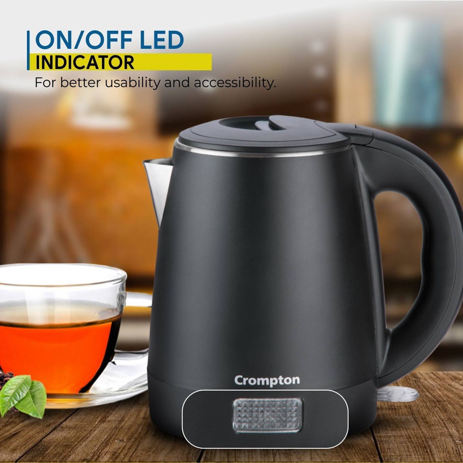 Crompton Activhot 1000 Watt 1 Litre Electric Kettle with Auto Shut Off (Black)_5