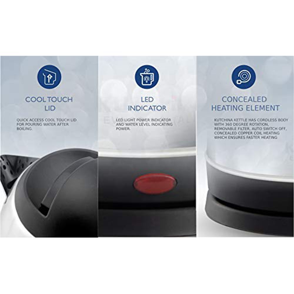 Kutchina Eva 1500 Watt 1.5 Litre Electric Kettle with Auto Shut Off (Silver) Kutchina Eva 1500 Watt 1.5 Litre Electric Kettle with Auto Shut Off (Silver)_8