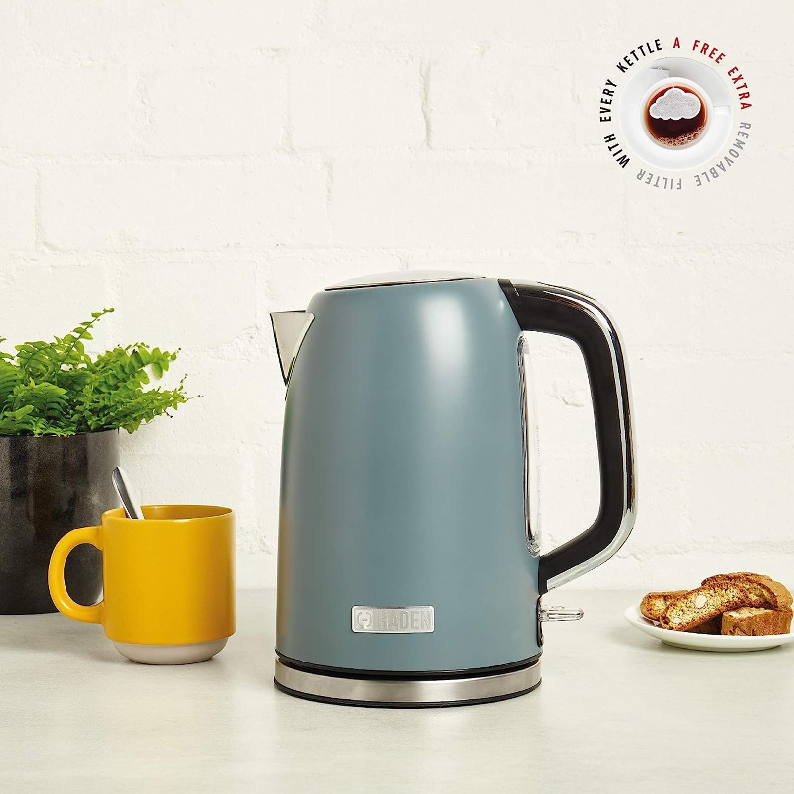 HADEN Perth Slate 3000 Watt 1.7 Litre Electric Kettle with Boil Dry Protection (Grey)_10