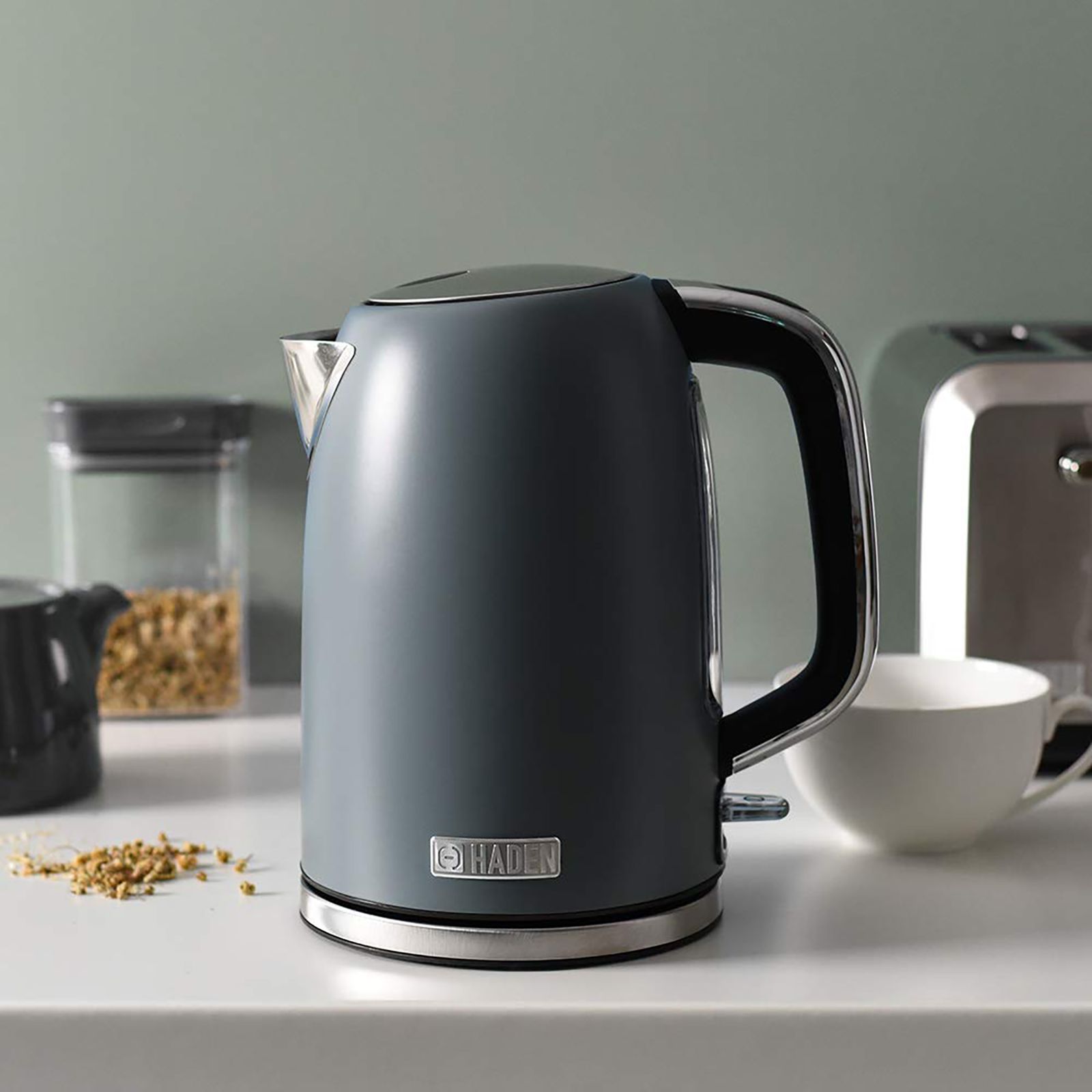 HADEN Perth Slate 3000 Watt 1.7 Litre Electric Kettle with Boil Dry Protection (Grey)_15