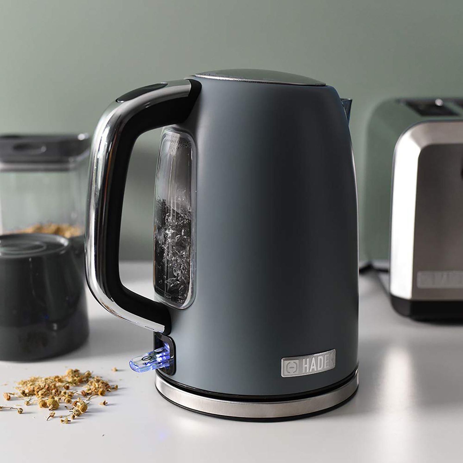 HADEN Perth Slate 3000 Watt 1.7 Litre Electric Kettle with Boil Dry Protection (Grey)_16