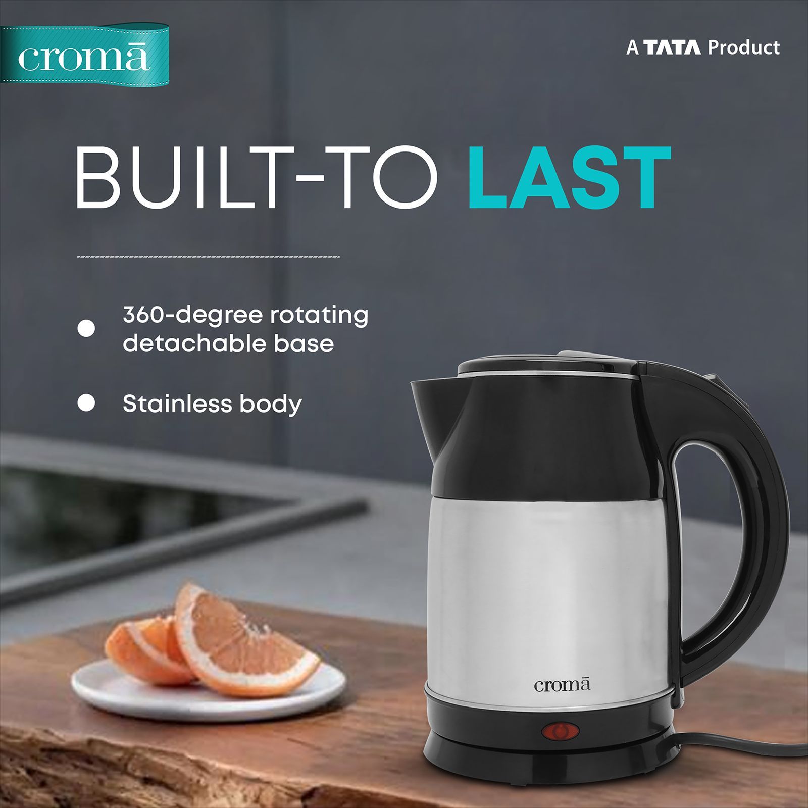 Croma 1500 Watt 1.8 Litre Electric Kettle with Overheat Protection (Silver) Croma 1500 Watt 1.8 Litre Electric Kettle with Overheat Protection (Silver)_9