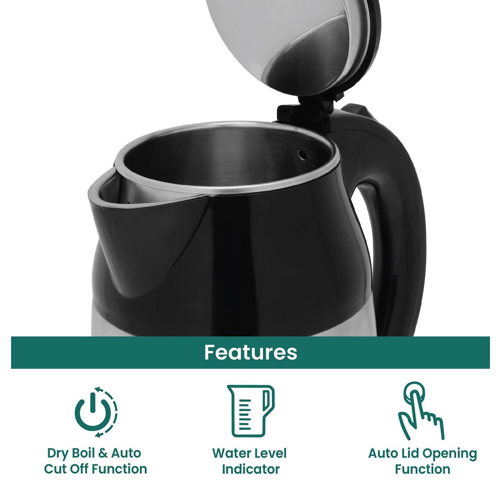 Croma 1500 Watt 1.8 Litre Electric Kettle with Overheat Protection (Silver) Croma 1500 Watt 1.8 Litre Electric Kettle with Overheat Protection (Silver)_11