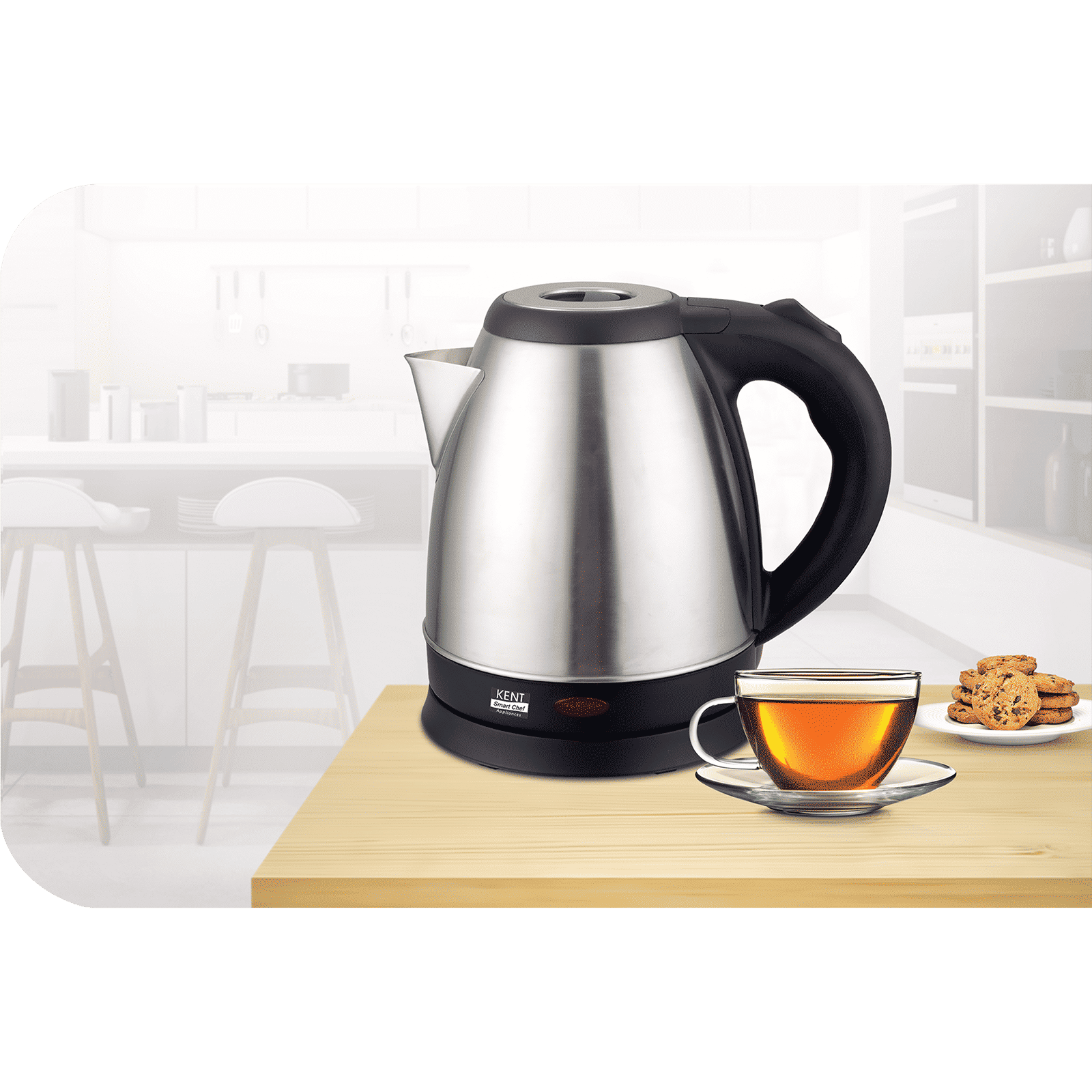 KENT Vogue 1500 Watt 1.8 Litre Electric Kettle with 360 Degree Rotation Base (Silver)_5