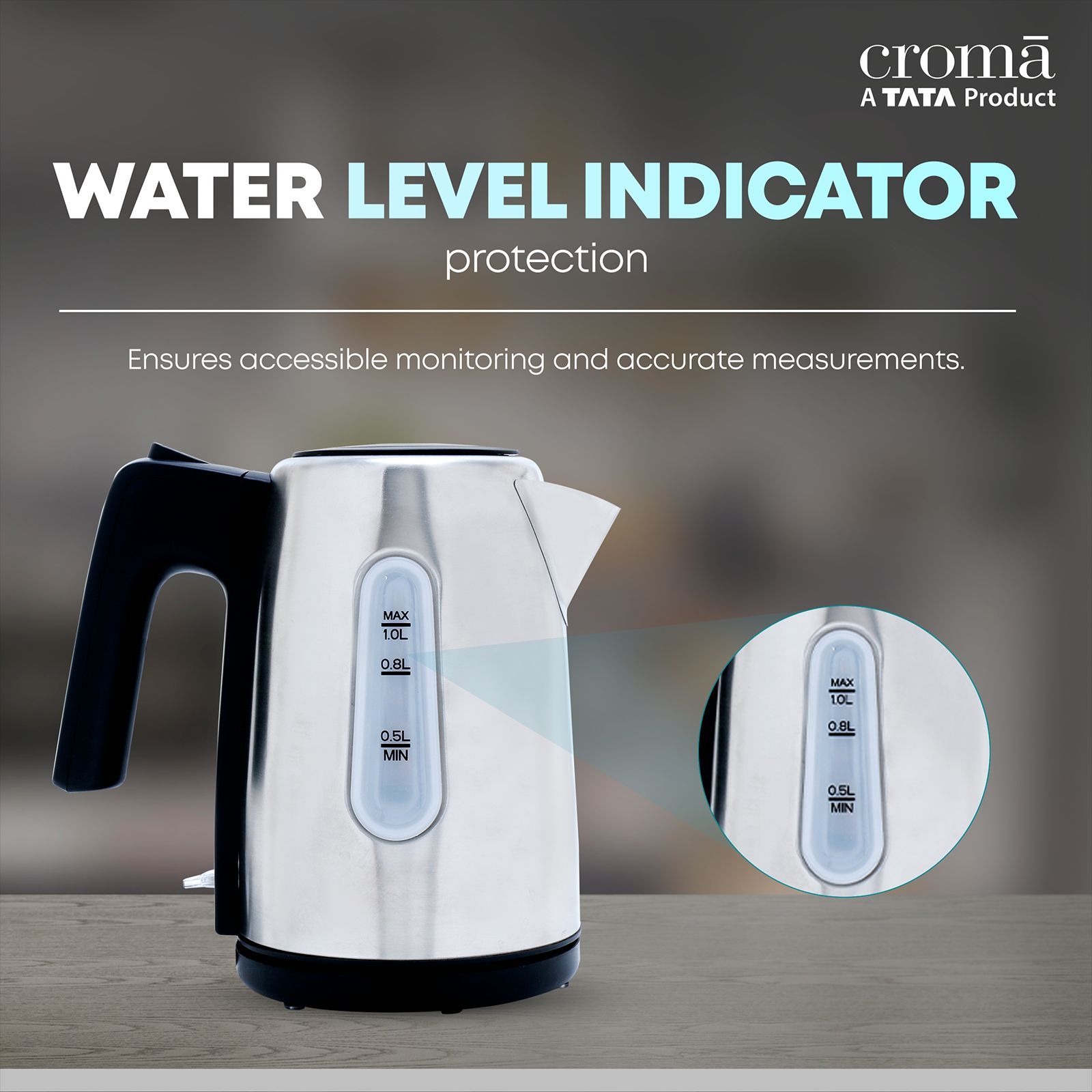 Croma 1200 Watt 1 Litre Electric Kettle with Auto Shut Off (Black)_10