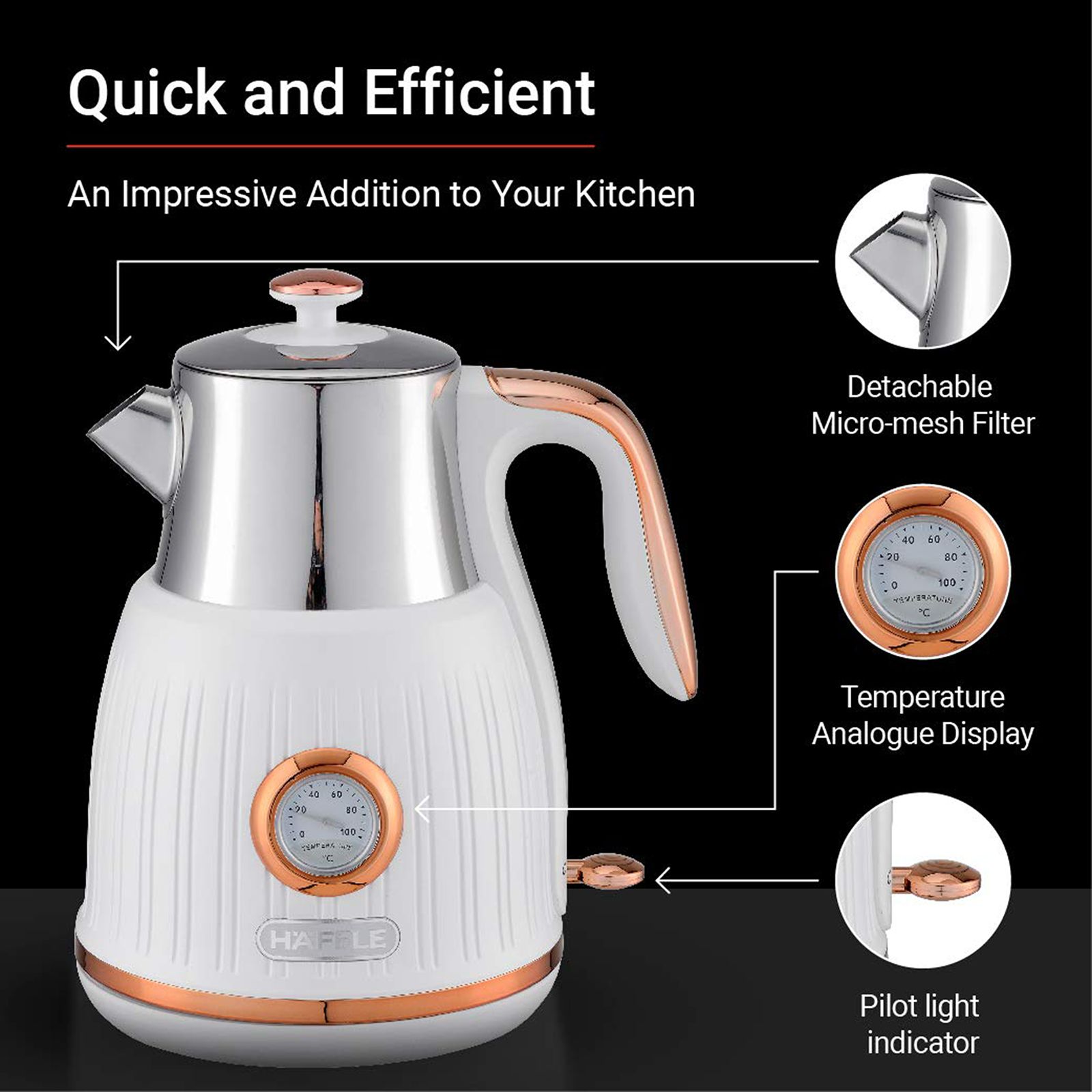 HAFELE Queen 2150 Watt 1.7 Litre Electric Kettle with Auto Shut Off (White)_6