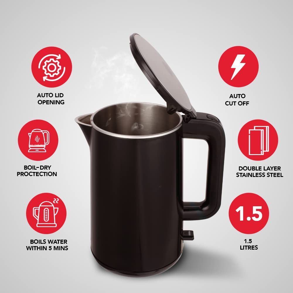 SHARP 2200 Watt 1.5 Litre Electric Kettle with Auto Shut Off (Black)_8