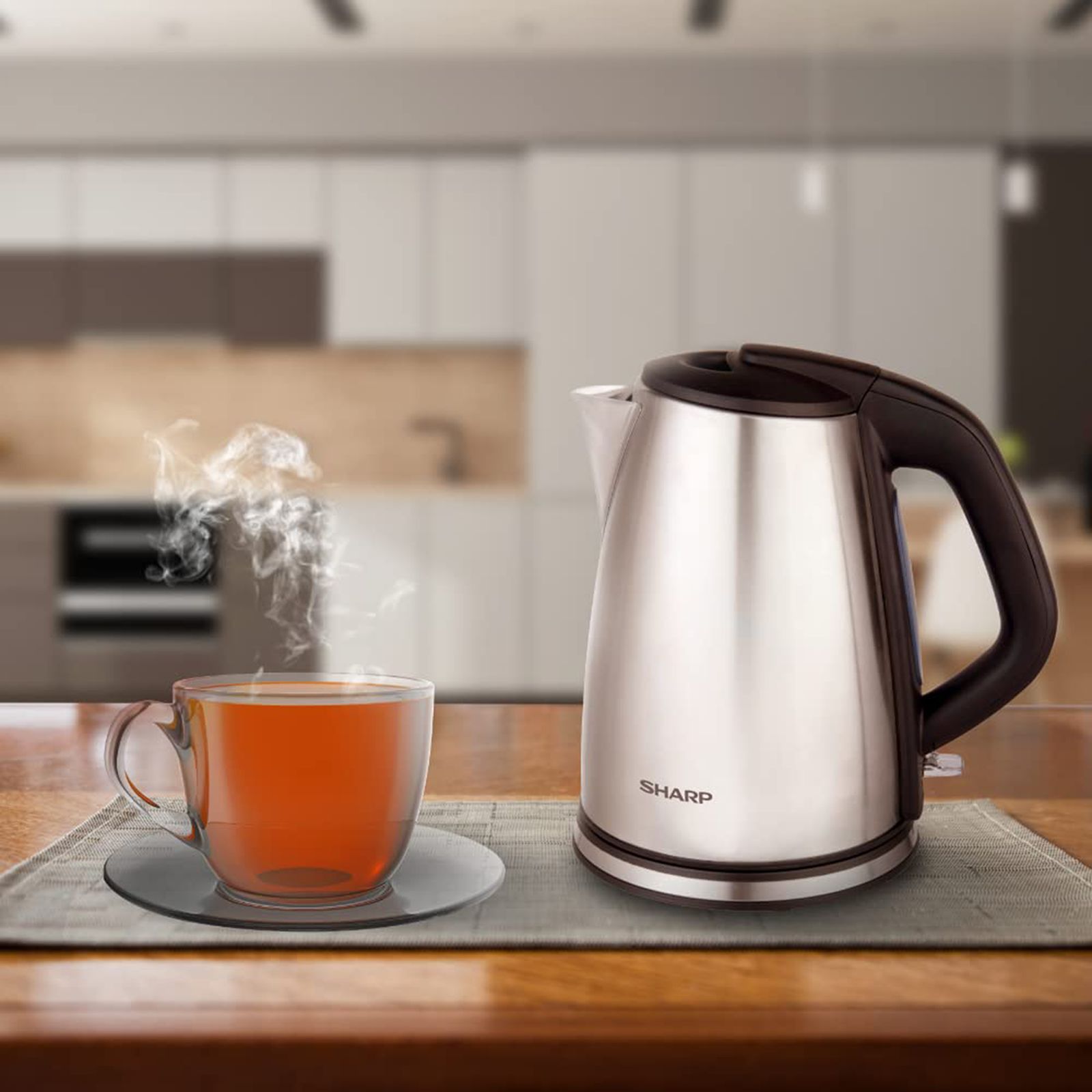 SHARP EKJ-18WN-S 2200 Watt 1.8 Litre Electric Kettle with Auto Shut Off (Silver)_7