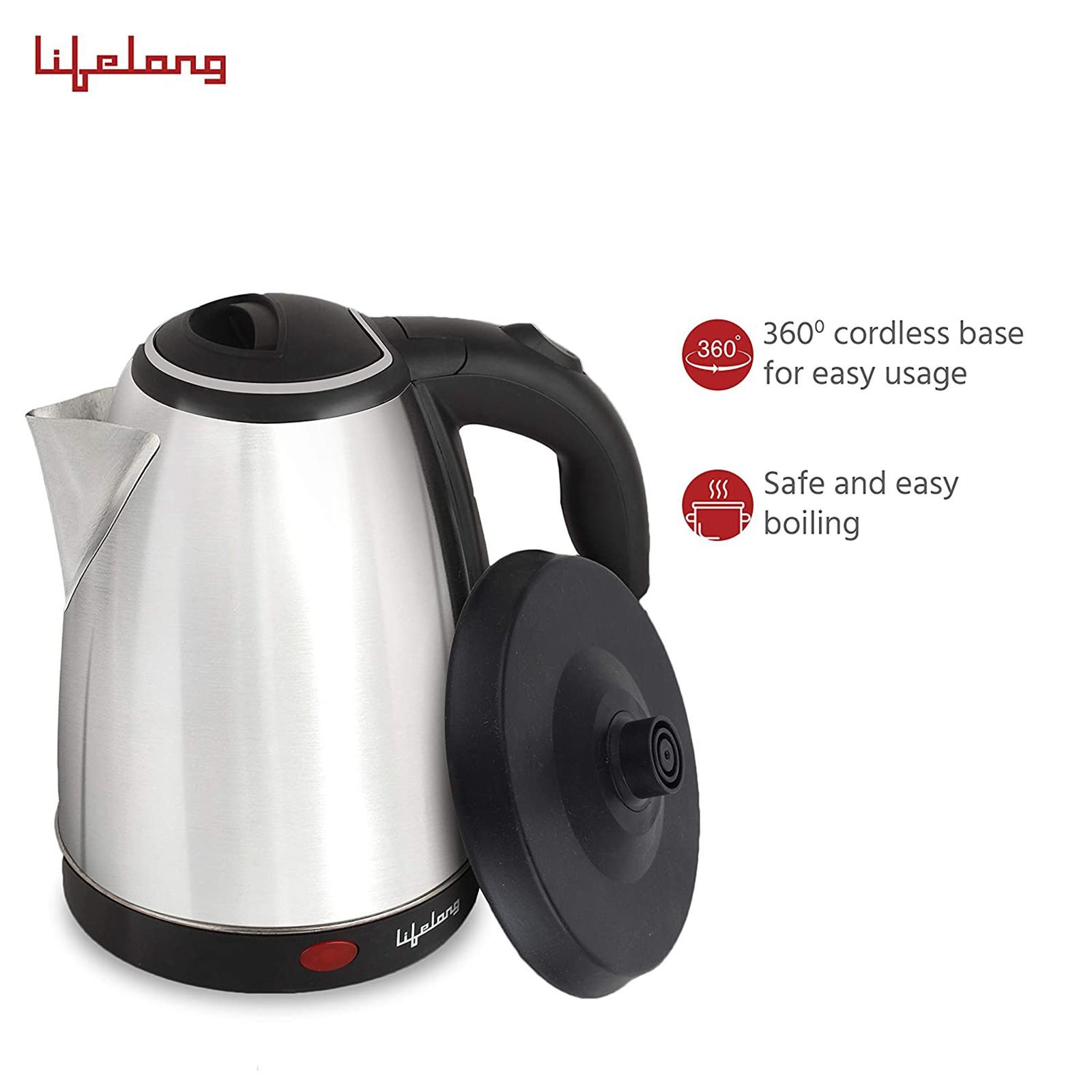 Lifelong LLEK15 1500 Watt 1.5 Litre Electric Kettle with 360 Degree Rotation Base (Silver) Lifelong LLEK15 1500 Watt 1.5 Litre Electric Kettle with 360 Degree Rotation Base (Silver)_6
