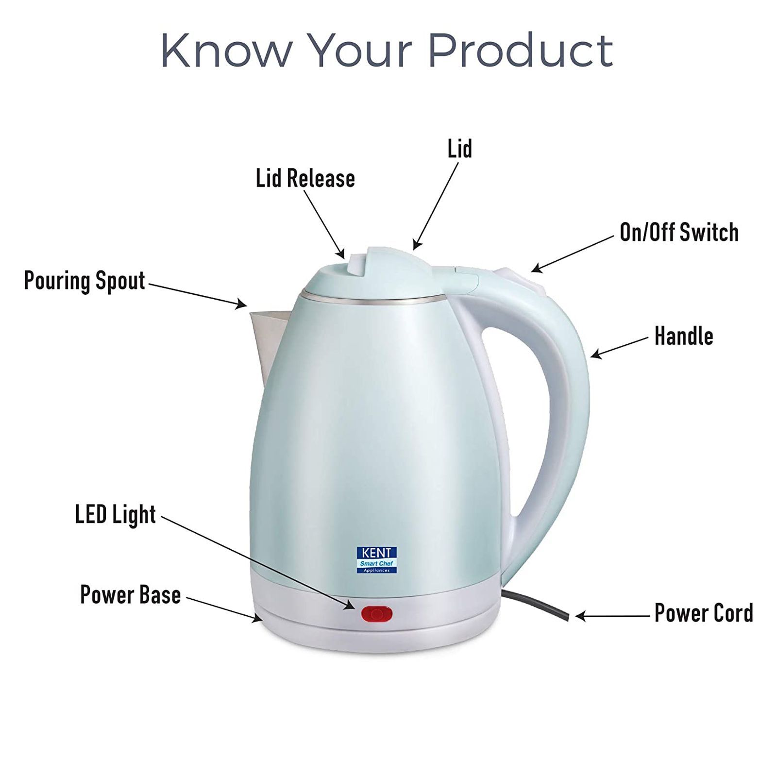 KENT Amaze 1500 Watt 1.8 Litre Electric Kettle with 360 Degree Rotation Base (White) KENT Amaze 1500 Watt 1.8 Litre Electric Kettle with 360 Degree Rotation Base (White)_8