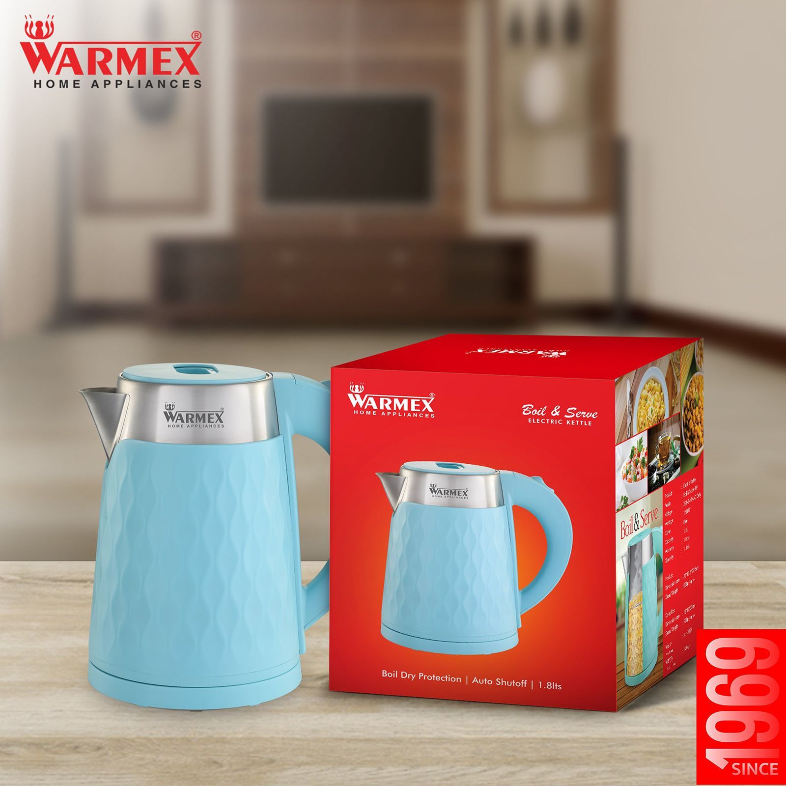 WARMEX Boil & Serve 09 1500 Watt 1.8 Litre Electric Kettle with Auto Shut Off (Blue)_6