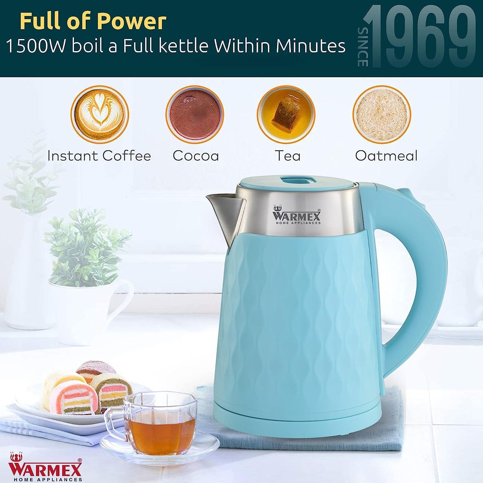 WARMEX Boil & Serve 09 1500 Watt 1.8 Litre Electric Kettle with Auto Shut Off (Blue)_7