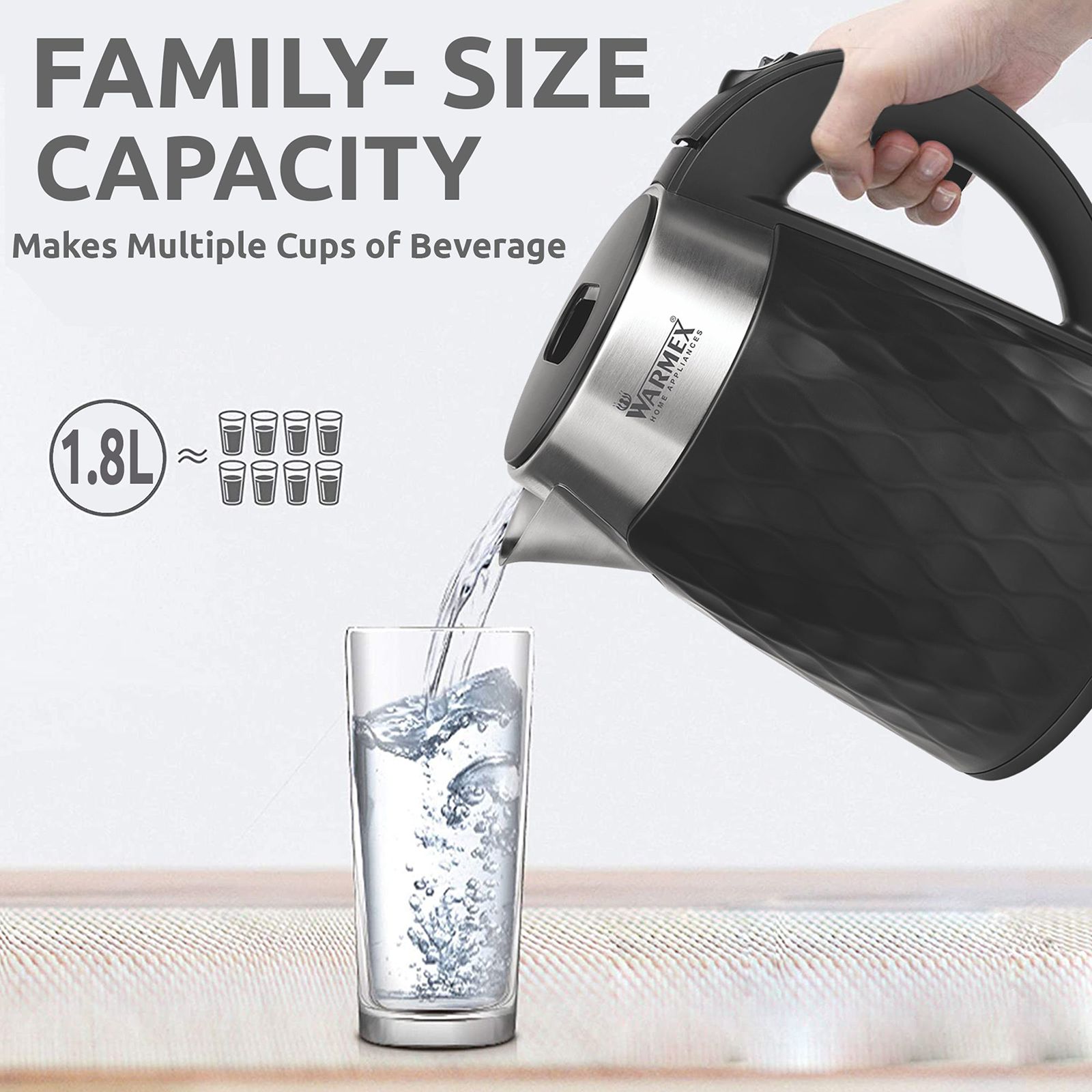 WARMEX Boil & Serve 09 1500 Watt 1.8 Litre Electric Kettle with Auto Shut Off (Black)_6