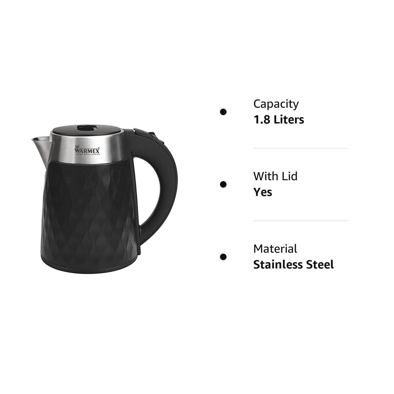 WARMEX Boil & Serve 09 1500 Watt 1.8 Litre Electric Kettle with Auto Shut Off (Black)_7
