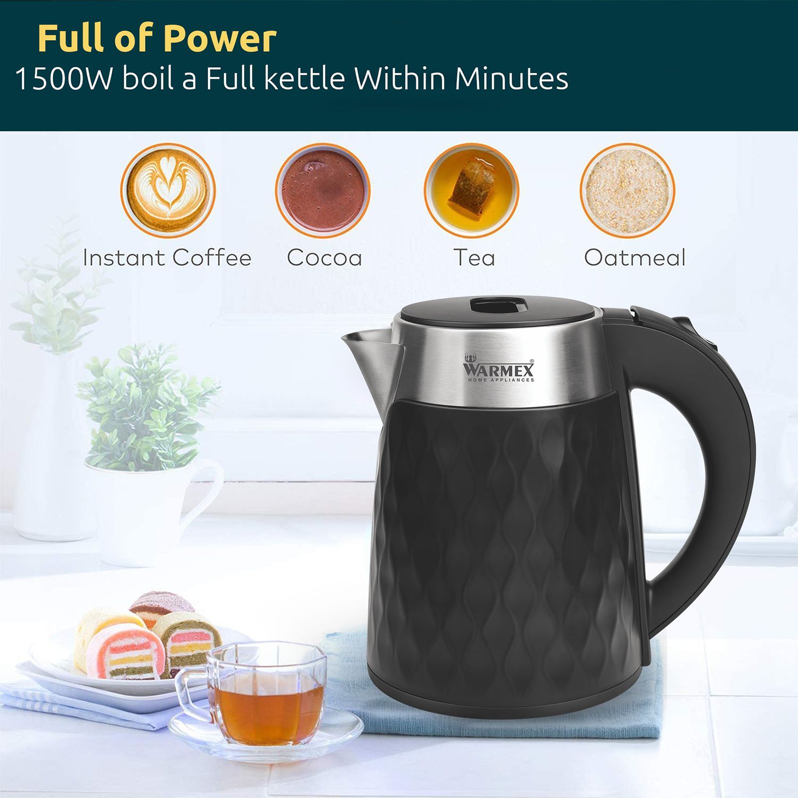 WARMEX Boil & Serve 09 1500 Watt 1.8 Litre Electric Kettle with Auto Shut Off (Black)_8