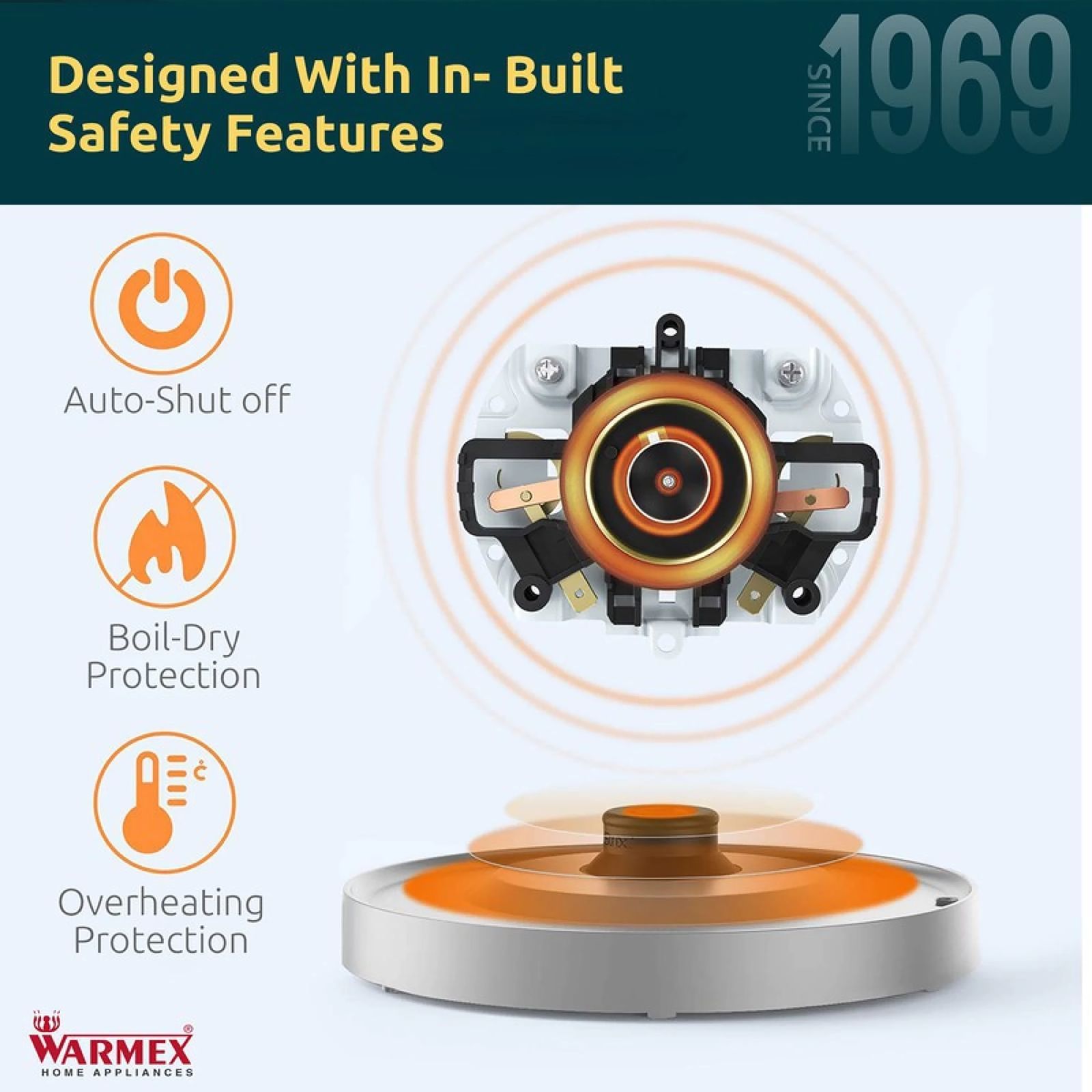 WARMEX Boil & Serve 09 1500 Watt 1.8 Litre Electric Kettle with Auto Shut Off (Cocoa Brown)_8