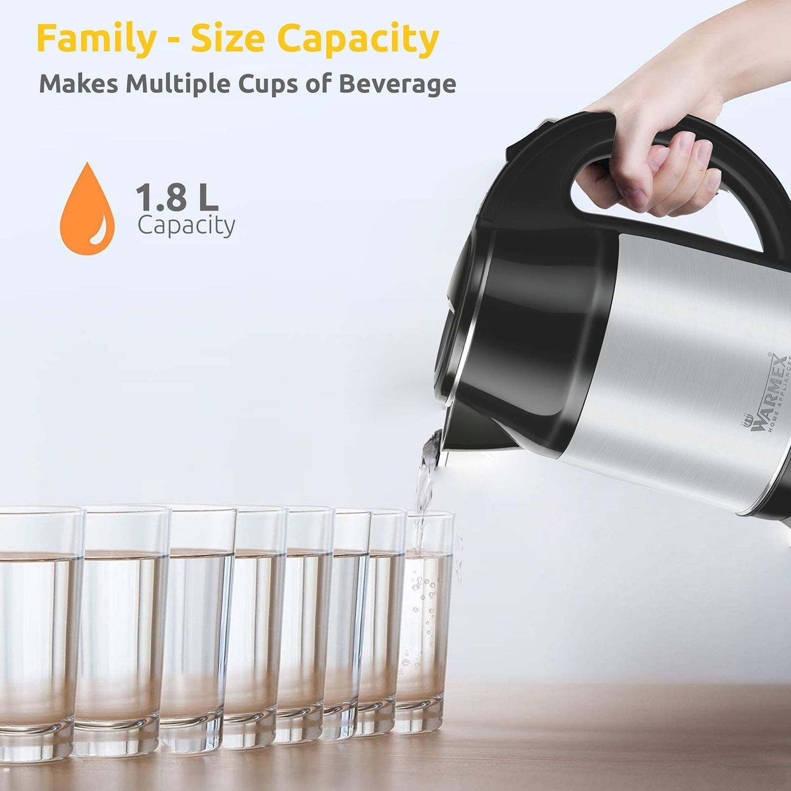 WARMEX Boil & Serve SS 1500 Watt 1.8 Litre Electric Kettle with Auto Shut Off (Black & Silver)_8