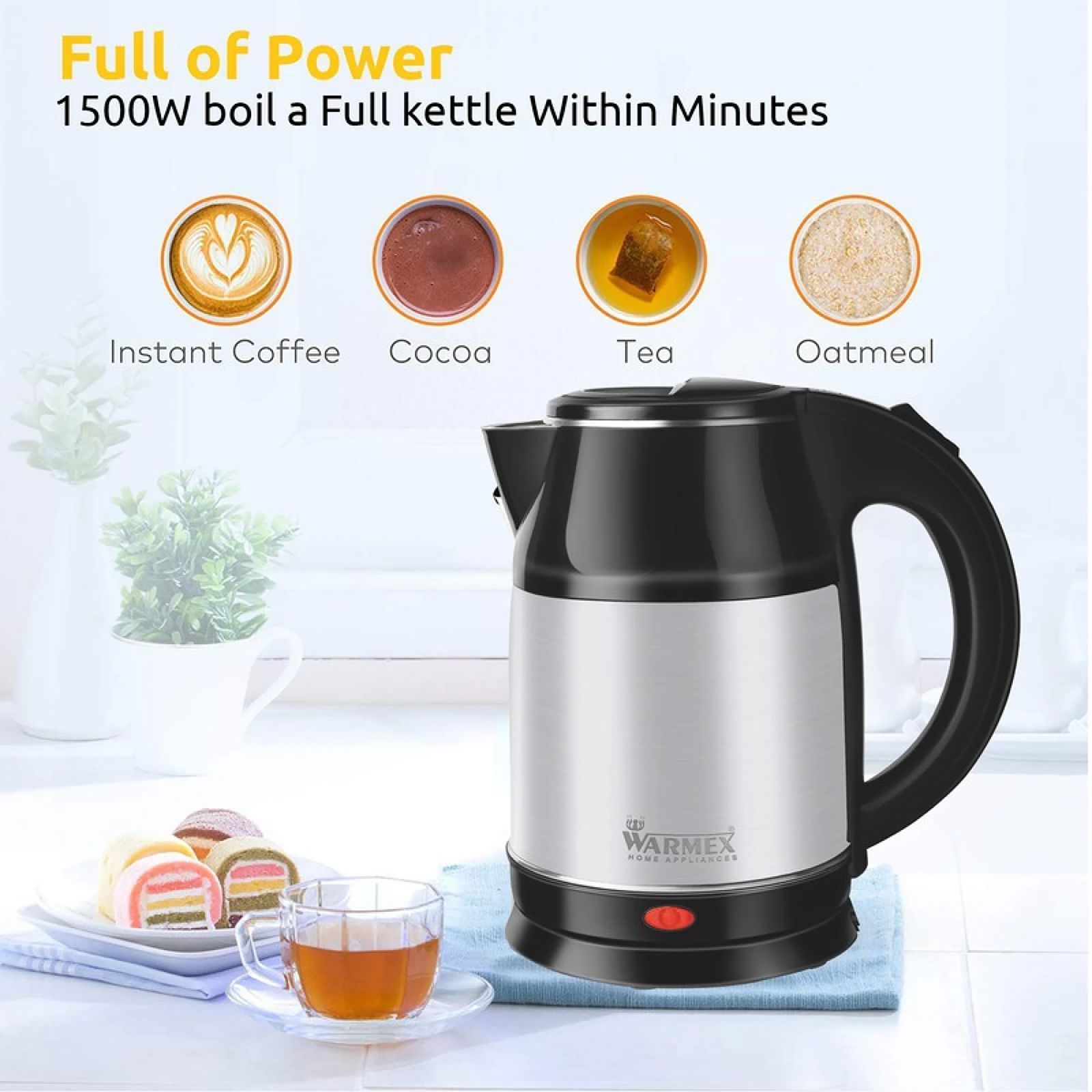 WARMEX Boil & Serve SS 1500 Watt 1.8 Litre Electric Kettle with Auto Shut Off (Black & Silver)_11