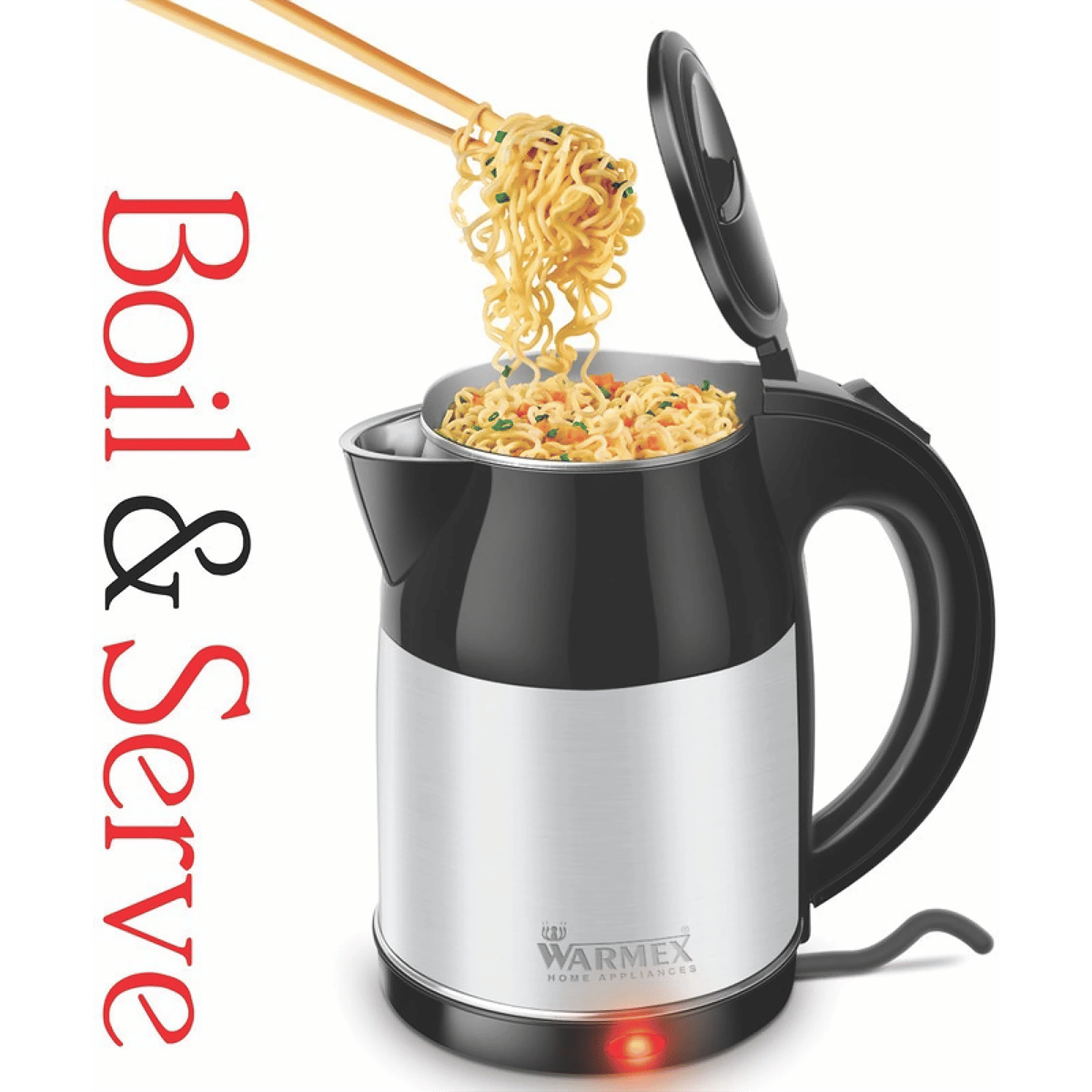 WARMEX Boil & Serve SS 1500 Watt 1.8 Litre Electric Kettle with Auto Shut Off (Black & Silver)_12