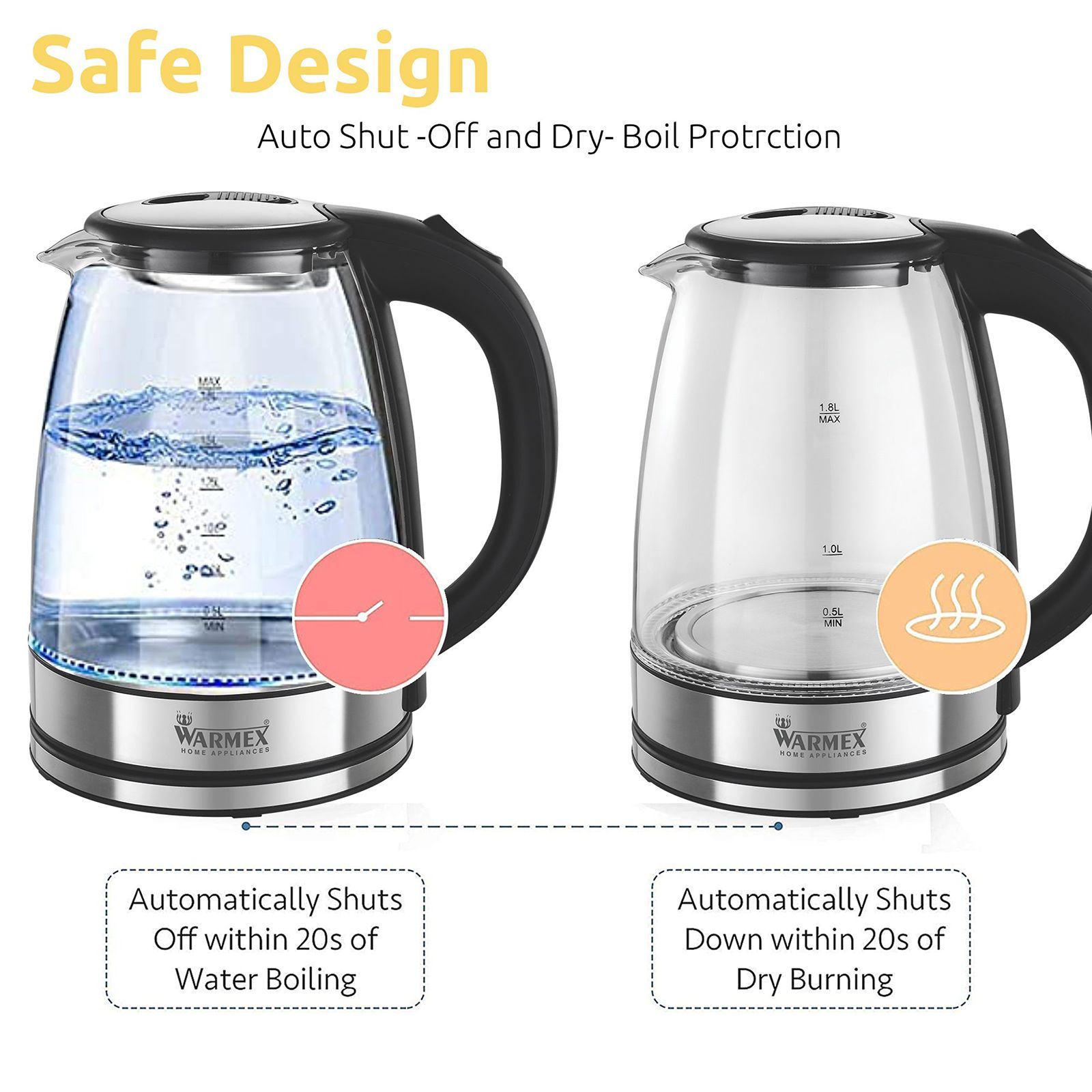 WARMEX 1500 Watt 1.8 Litre Electric Kettle with Auto Shut Off (Metallic)_7