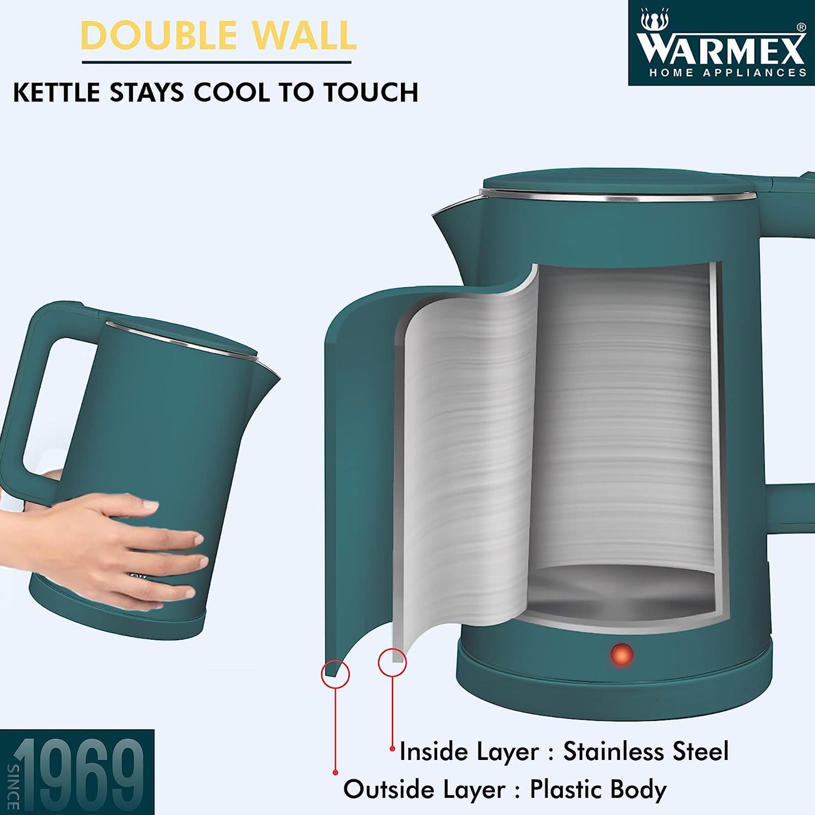 WARMEX KW-80 1500 Watt 1.8 Litre Electric Kettle with Keep Warm Function (Green)_9