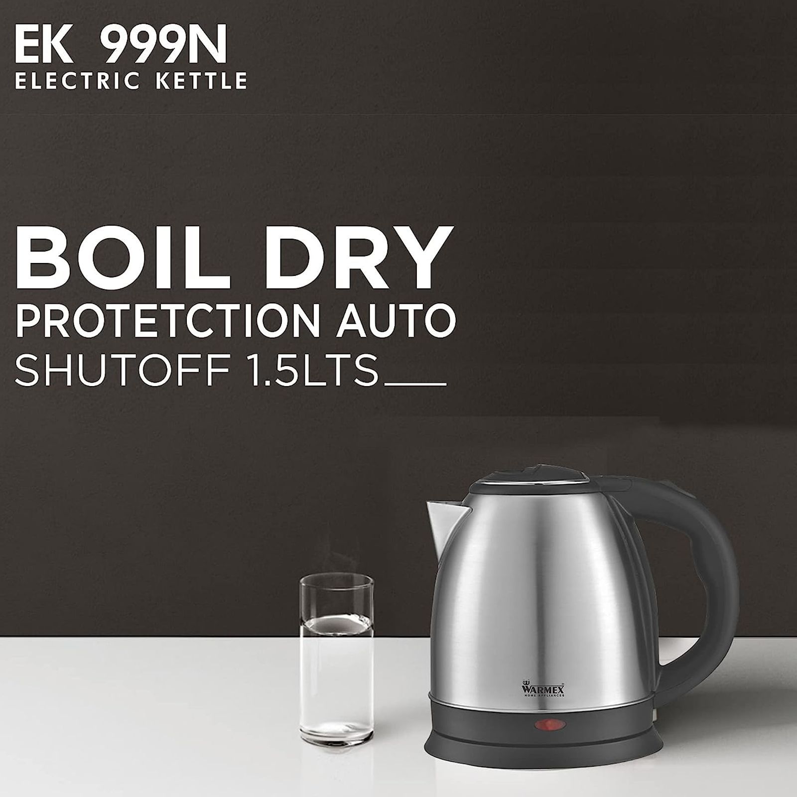 WARMEX EK-999 N 1500 Watt 1.5 Litre Electric Kettle with Fast Boiling (Black & Stainless Steel)_5